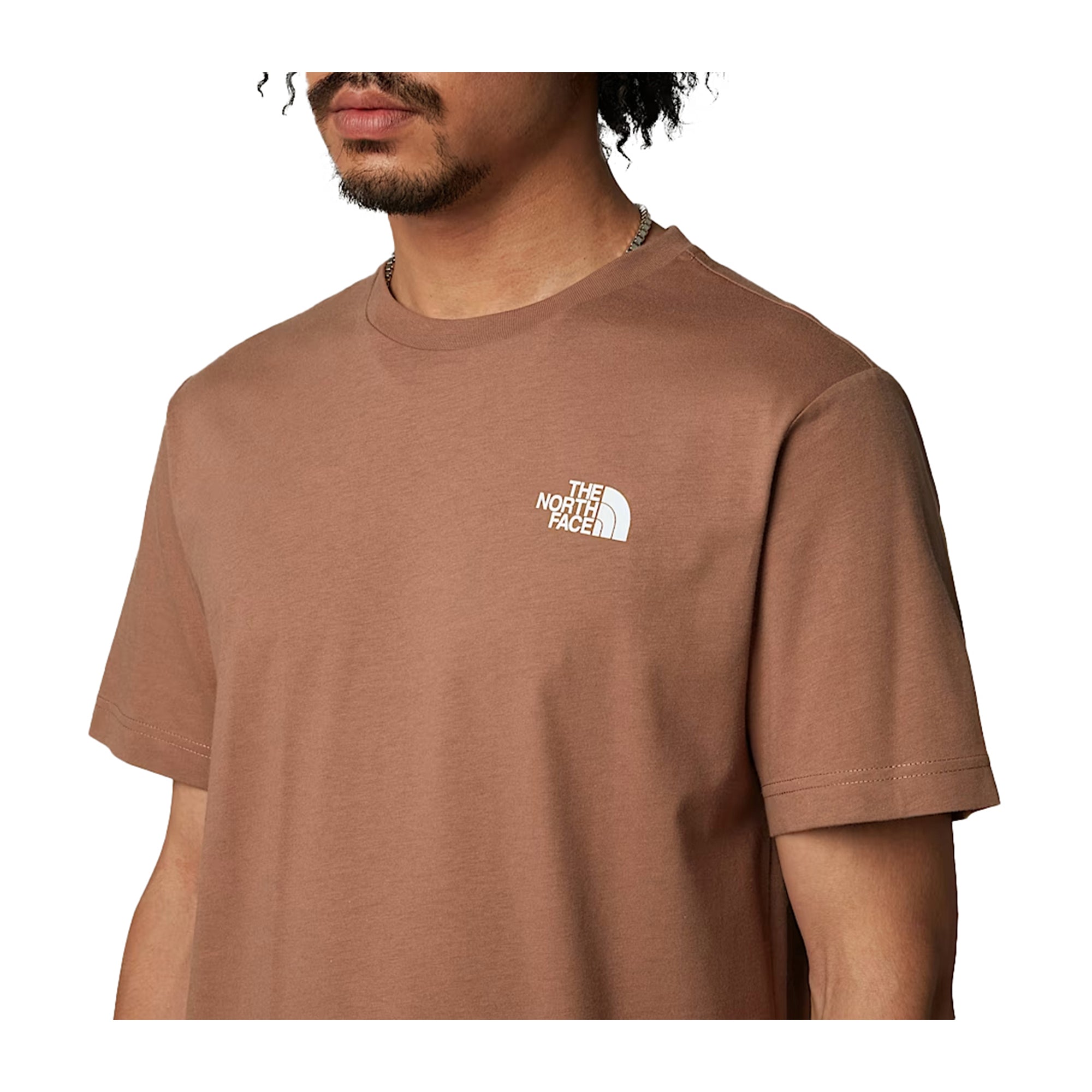 T-shirt Uomo Marrone con stampa Box logo e micro logo sul petto