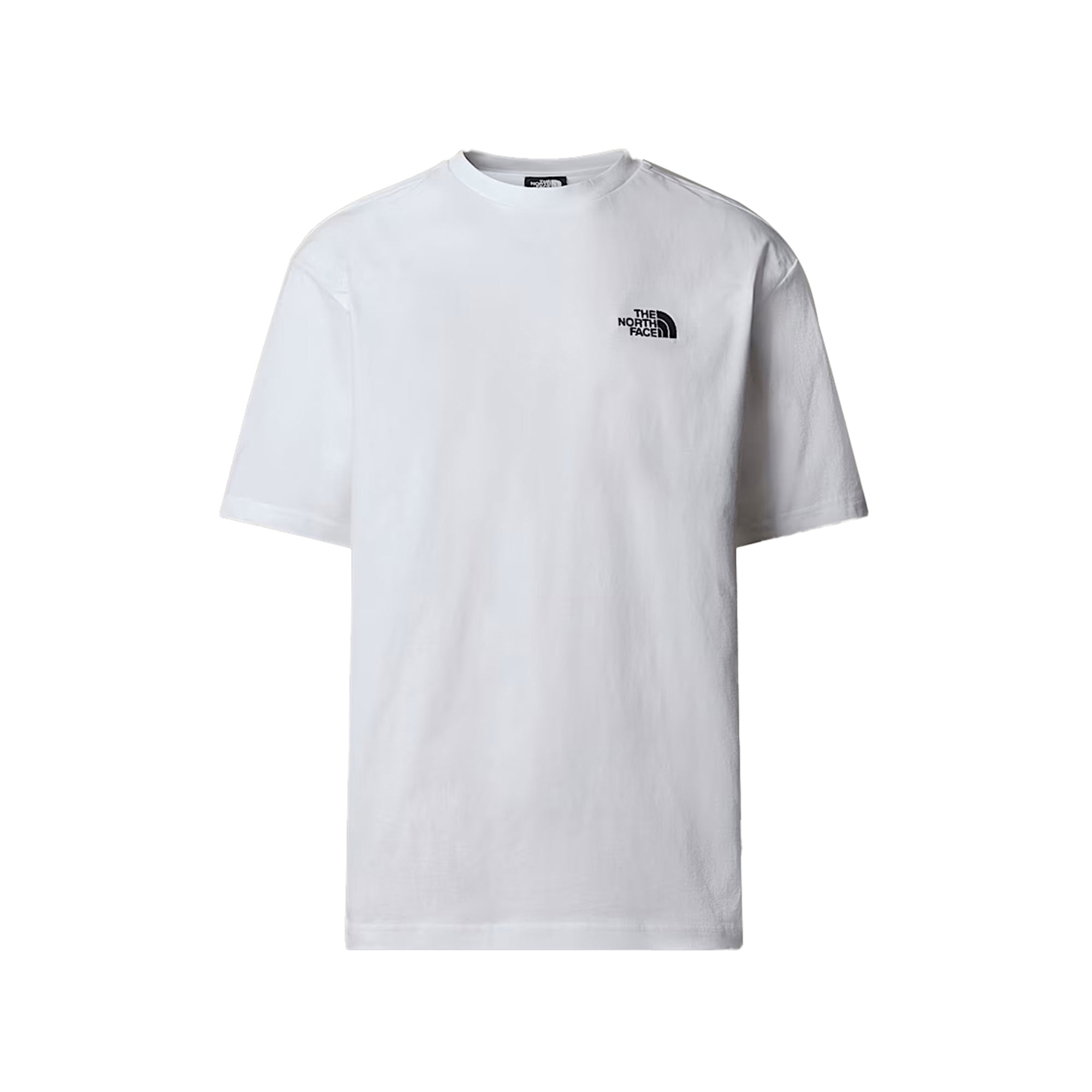 T-shirt Uomo in cotone Bianco, con doppio logo ricamato e spalle scese
