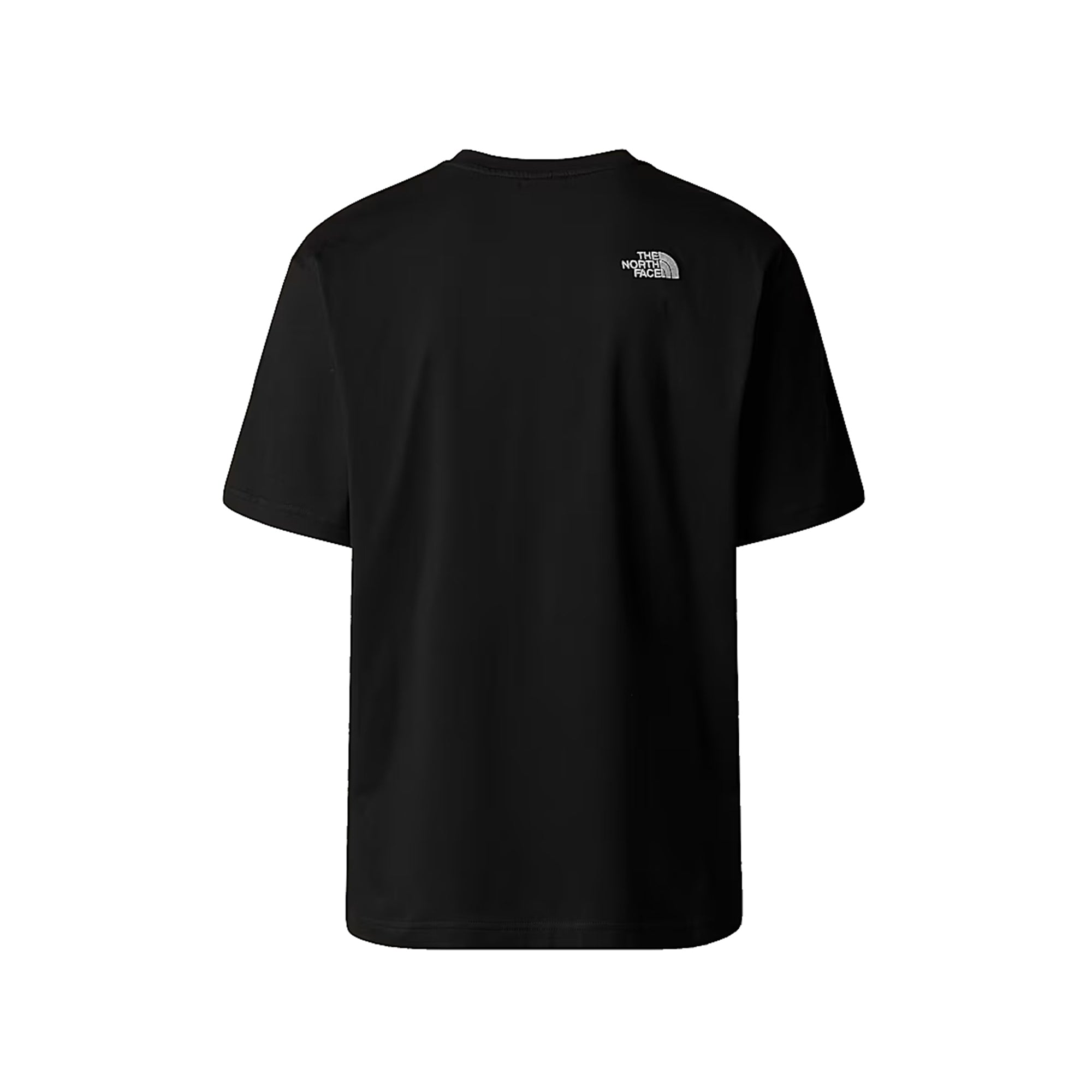 T-shirt Uomo Nera, con doppio ricamo logo a contrasto e spalle scese