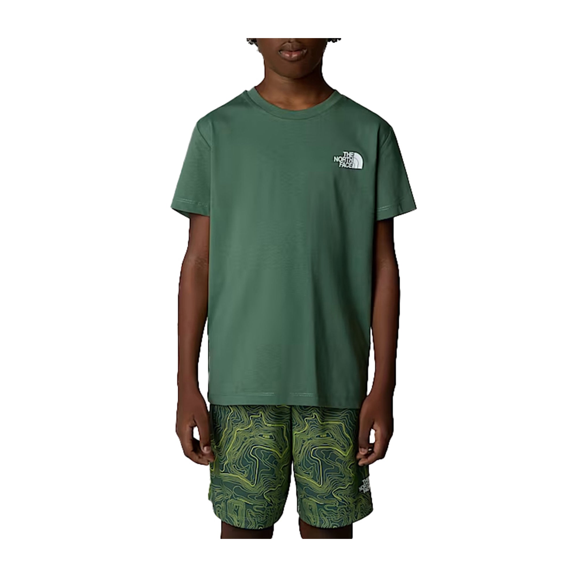 T-shirt Ragazzo a tinta unita, con box logo posteriore e micro logo sul petto