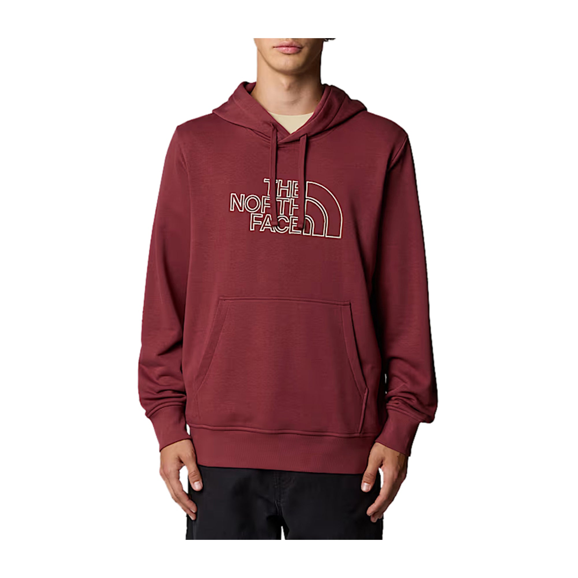 Felpa Uomo Drew Peak Light, con maxi ricamo e tasca a marsupio