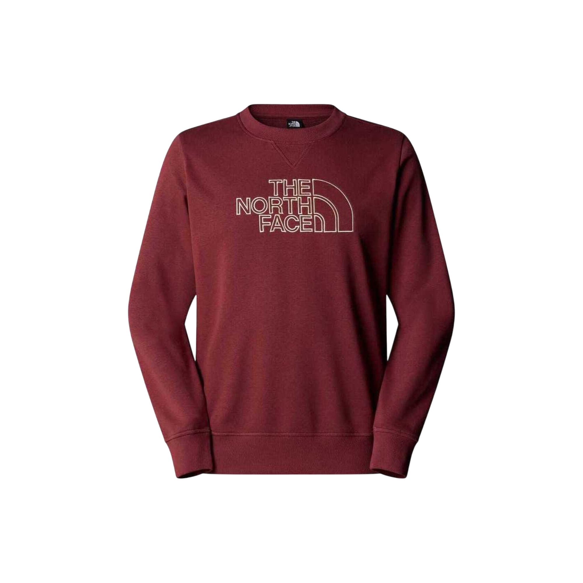 Felpa Uomo Drew Peak Light Bordeaux, a girocollo, con maxi ricamo logo