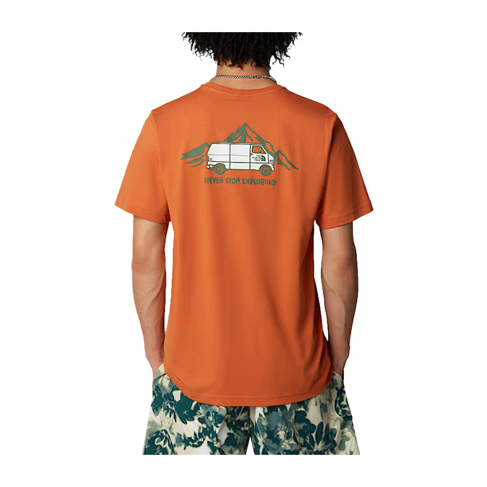 T-shirt Uomo con stampa "Never Stop Exploring" e maniche corte