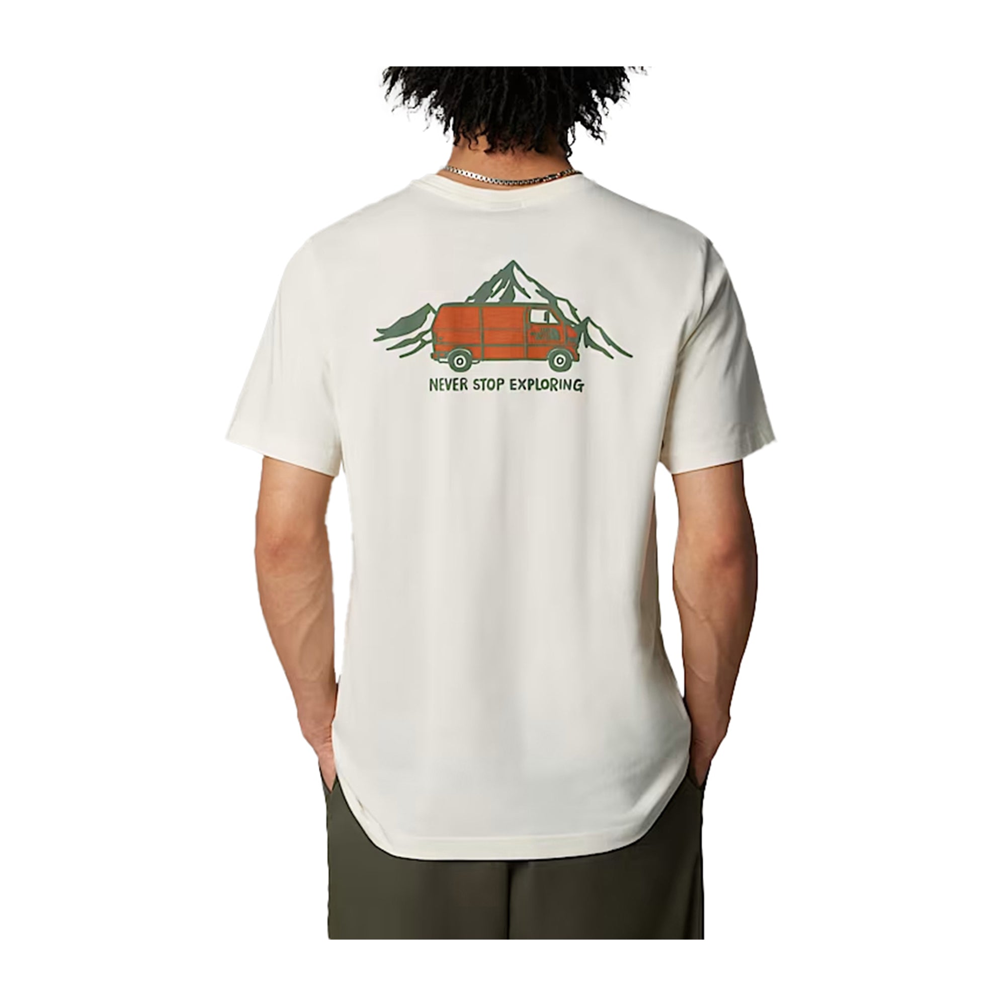 T-shirt Uomo Outdoor Graphic, con maxi stampa posteriore e girocollo
