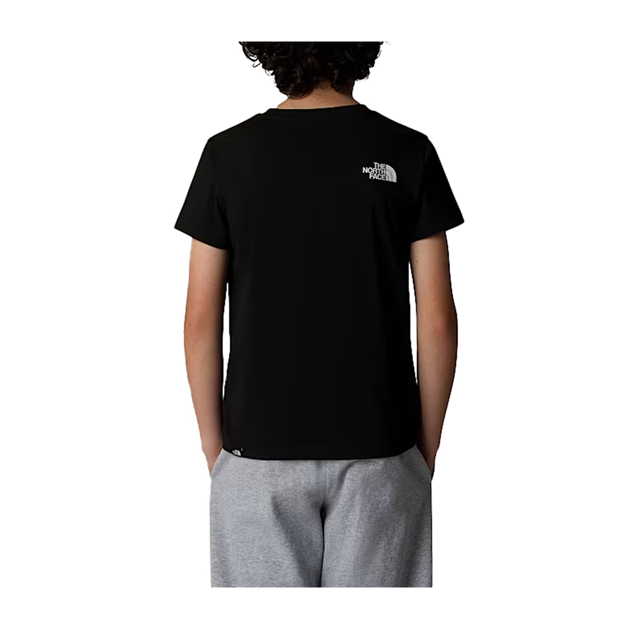 T-shirt Junior in cotone Nero, con doppia stampa logo e girocollo