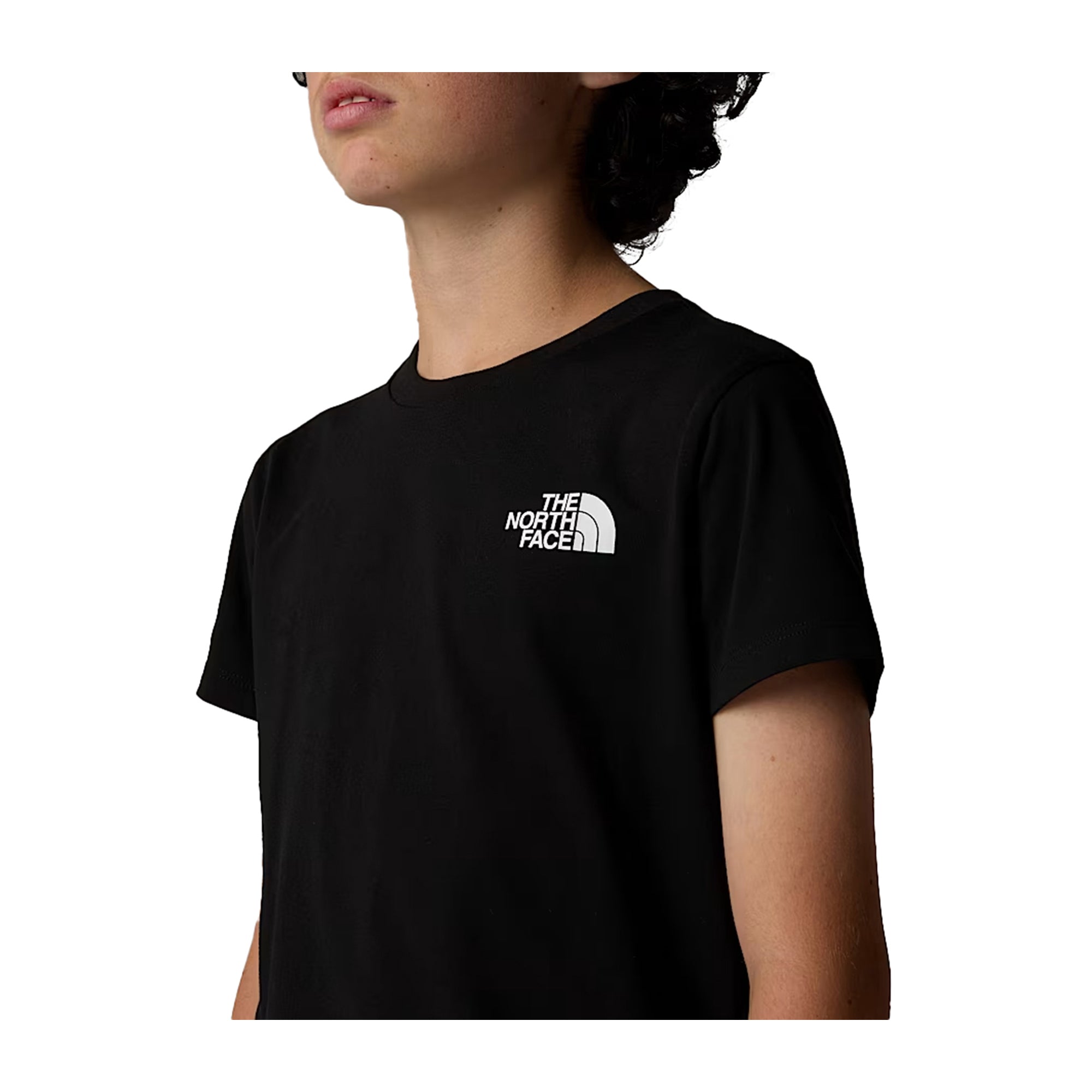 T-shirt Junior in cotone Nero, con doppia stampa logo e girocollo