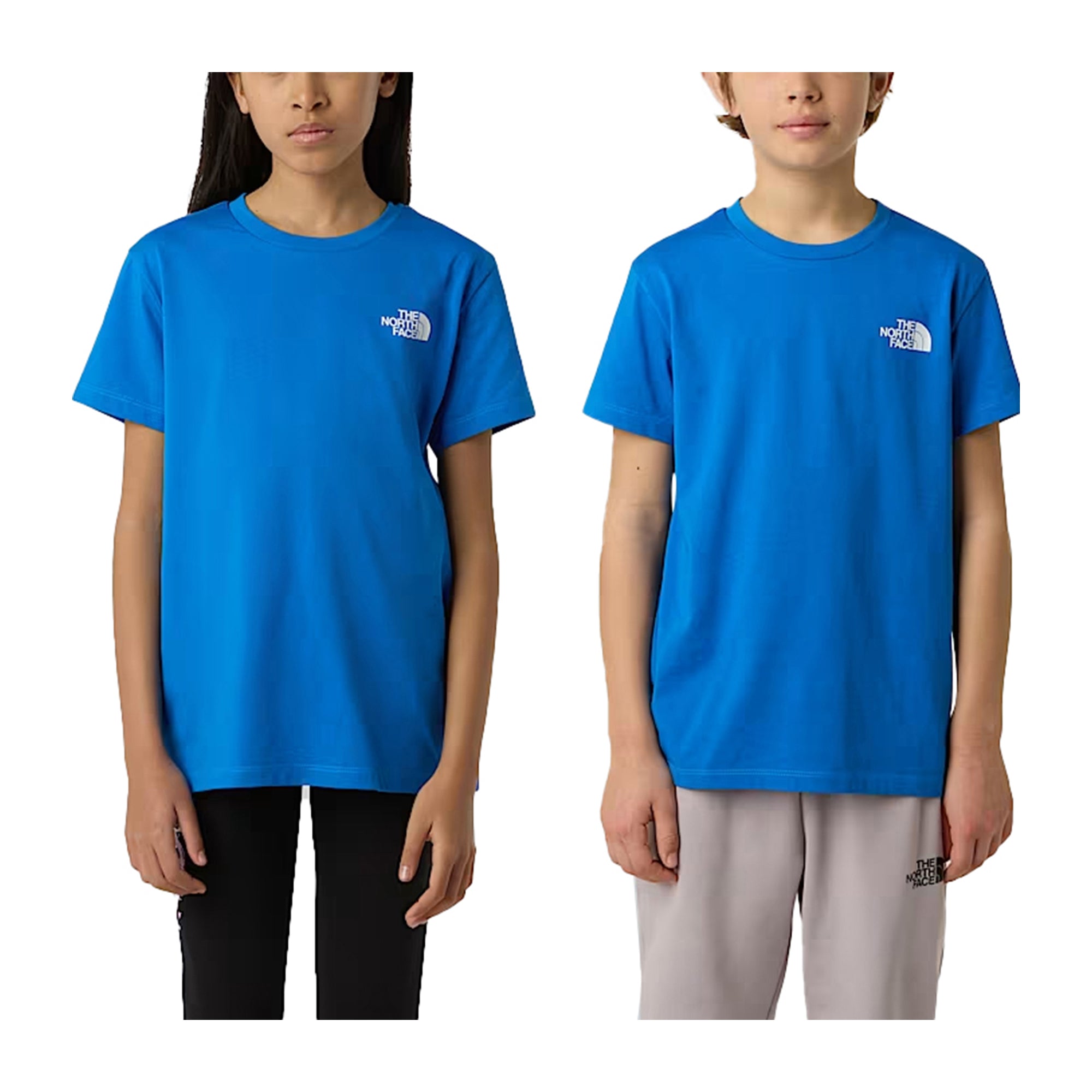 T-shirt Junior Blu Royal, Simple Dome con doppia stampa logo