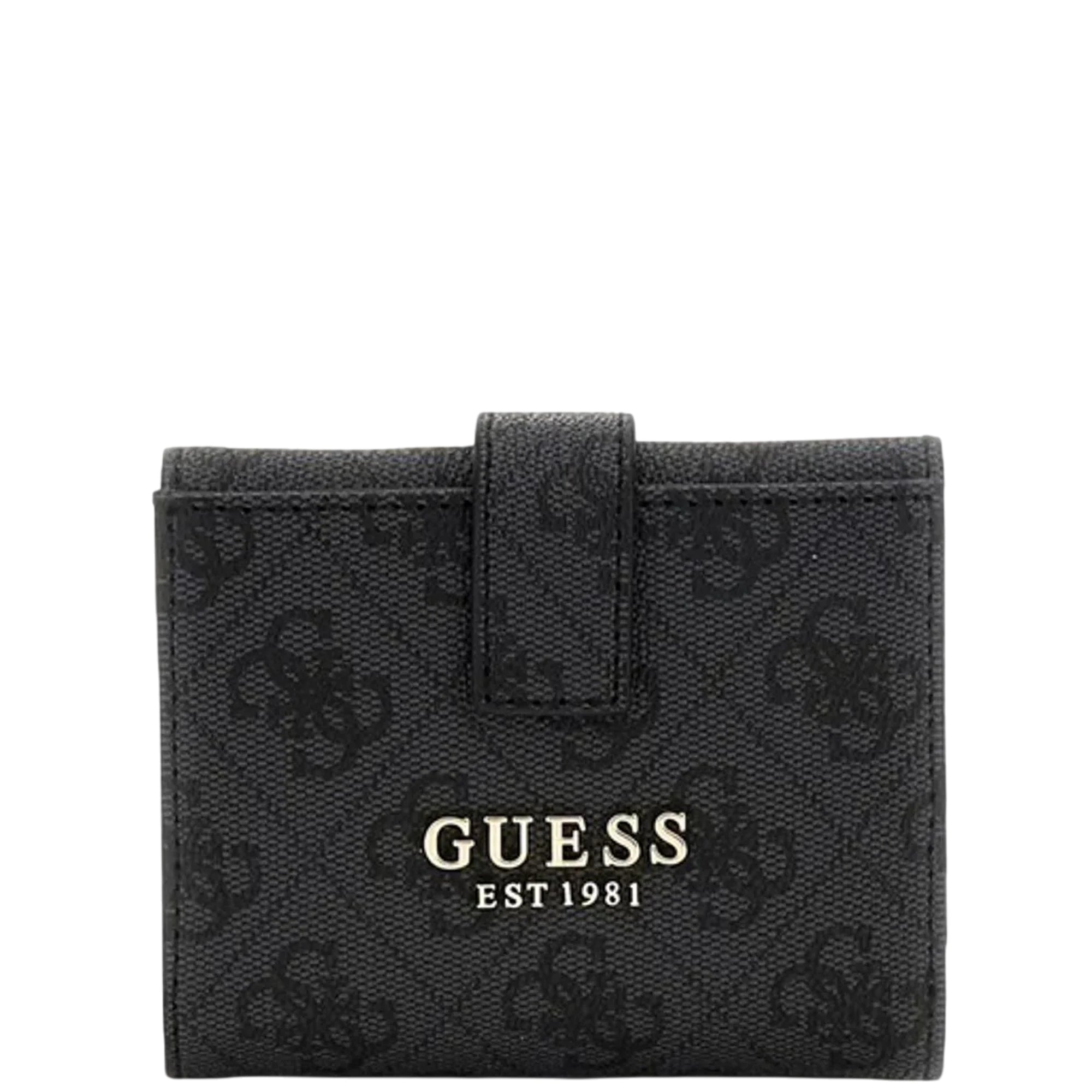 Portafoglio mini Donna con logo all over Nero