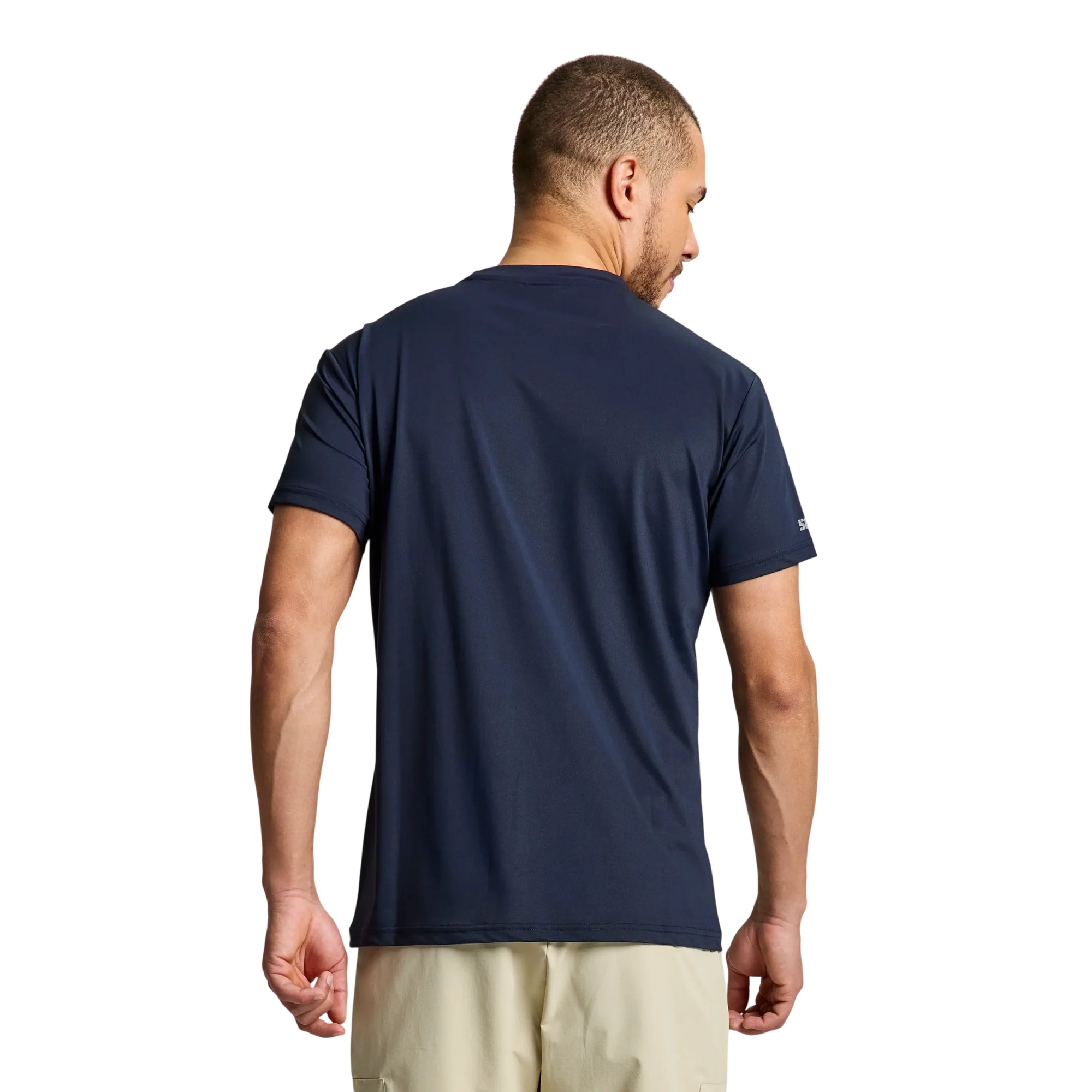 T-shirt Uomo Blu, Tech Piquet, a girocollo frontale
