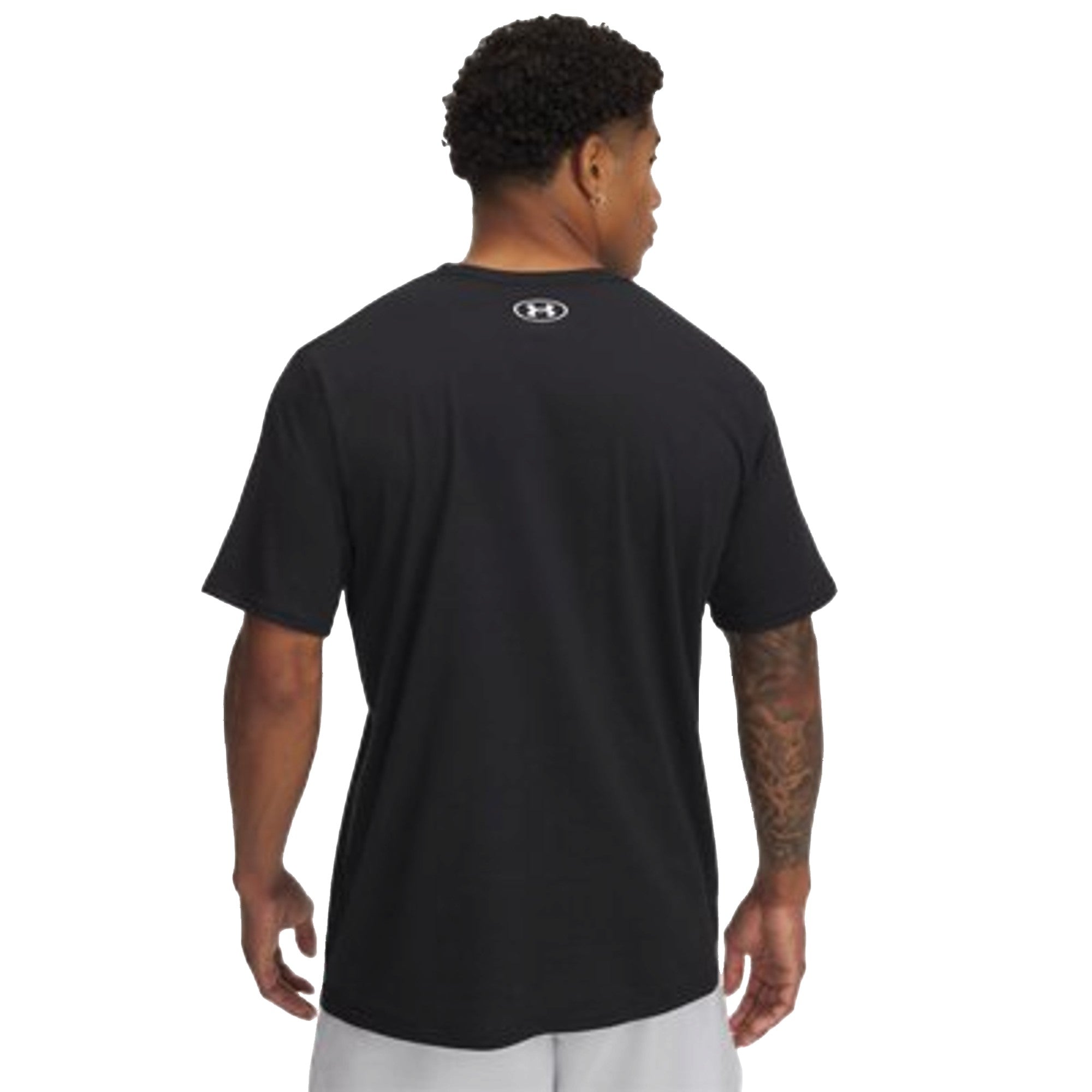 T-shirt Uomo nera Camo Chest Stripe retro