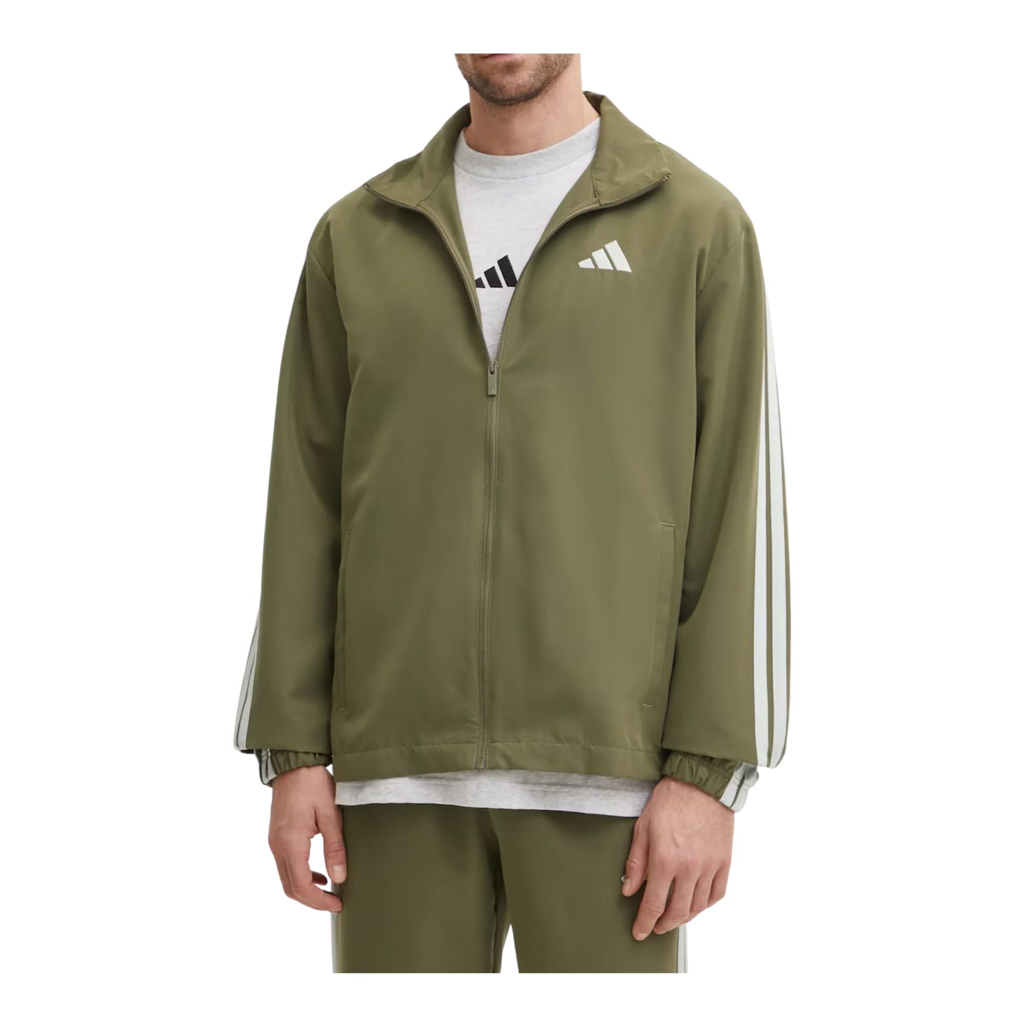 Tuta Uomo Verde, con elastico sul fondo e felpa full zip