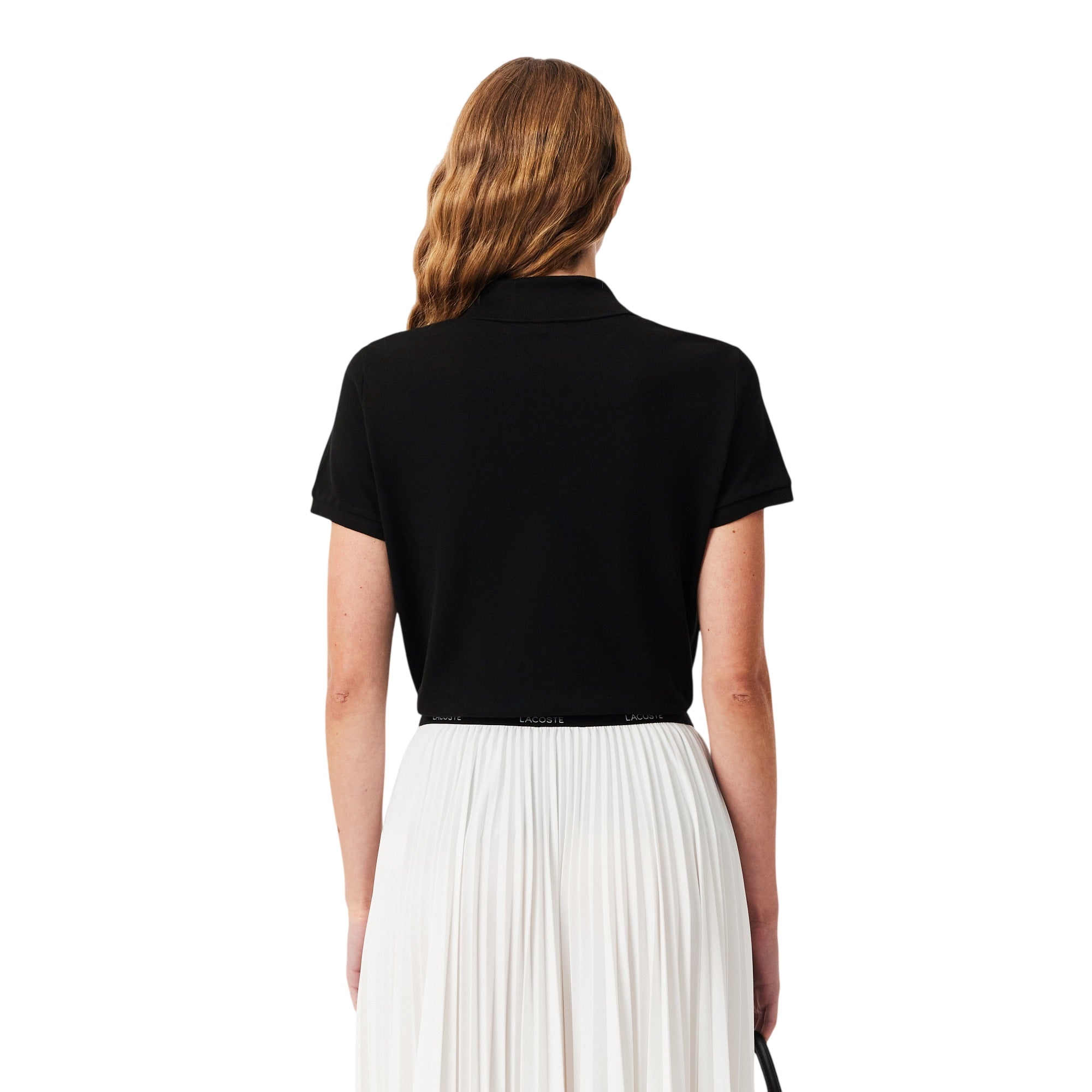 Polo nera da donna in petit piqué