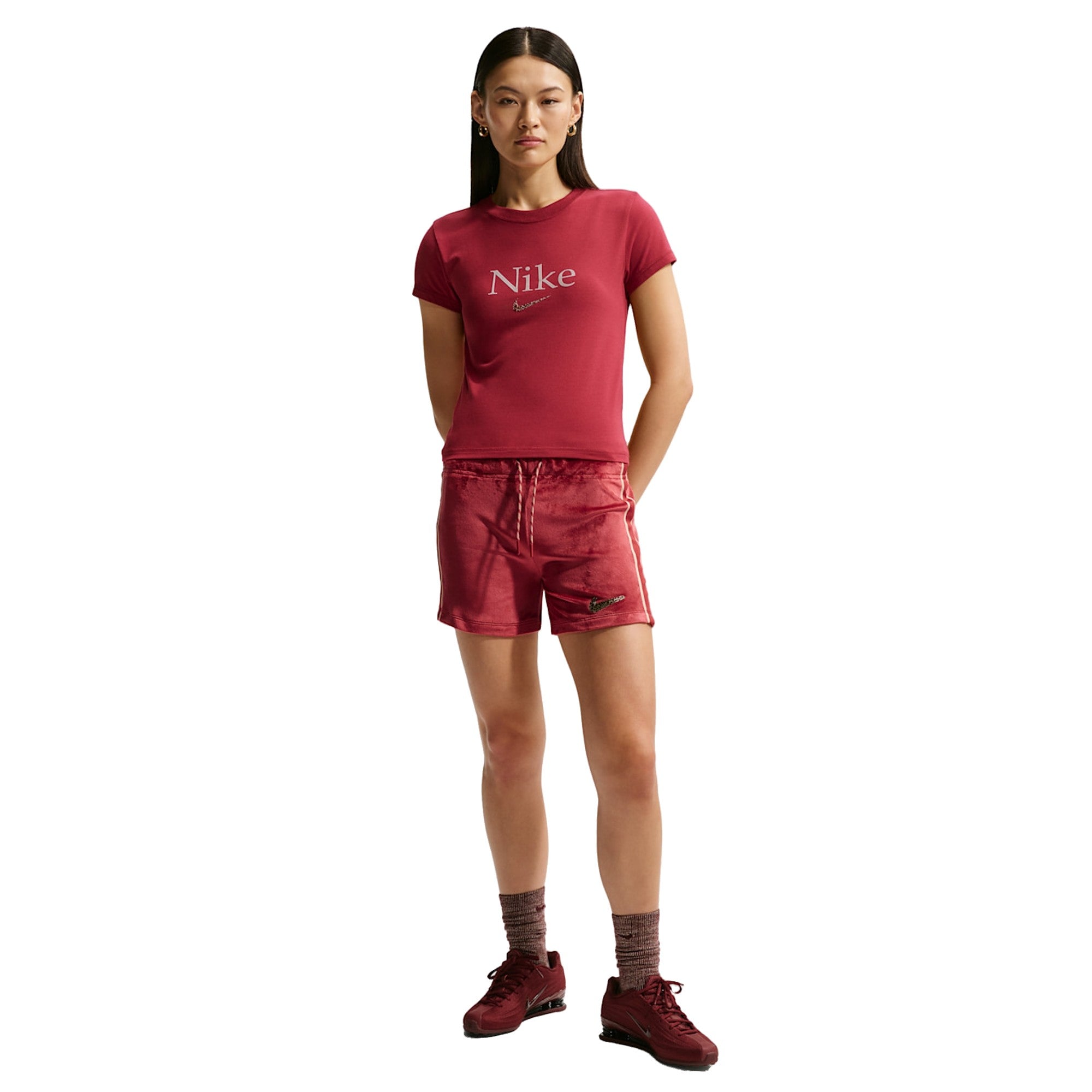 T-shirt Donna dal taglio corto rosso