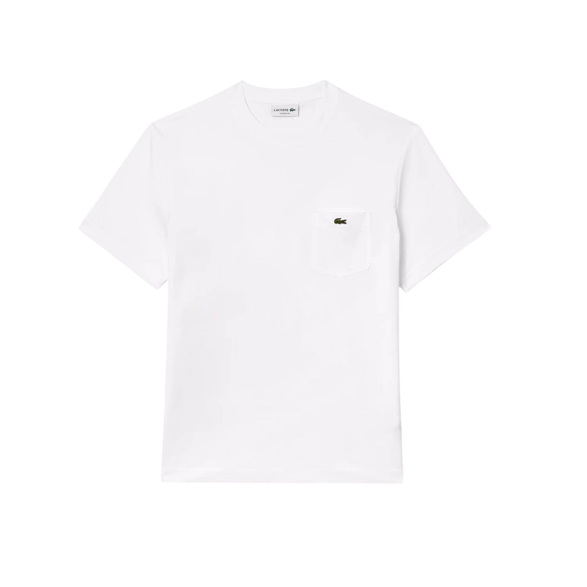 T-shirt bianca con taschino e logo ricamato