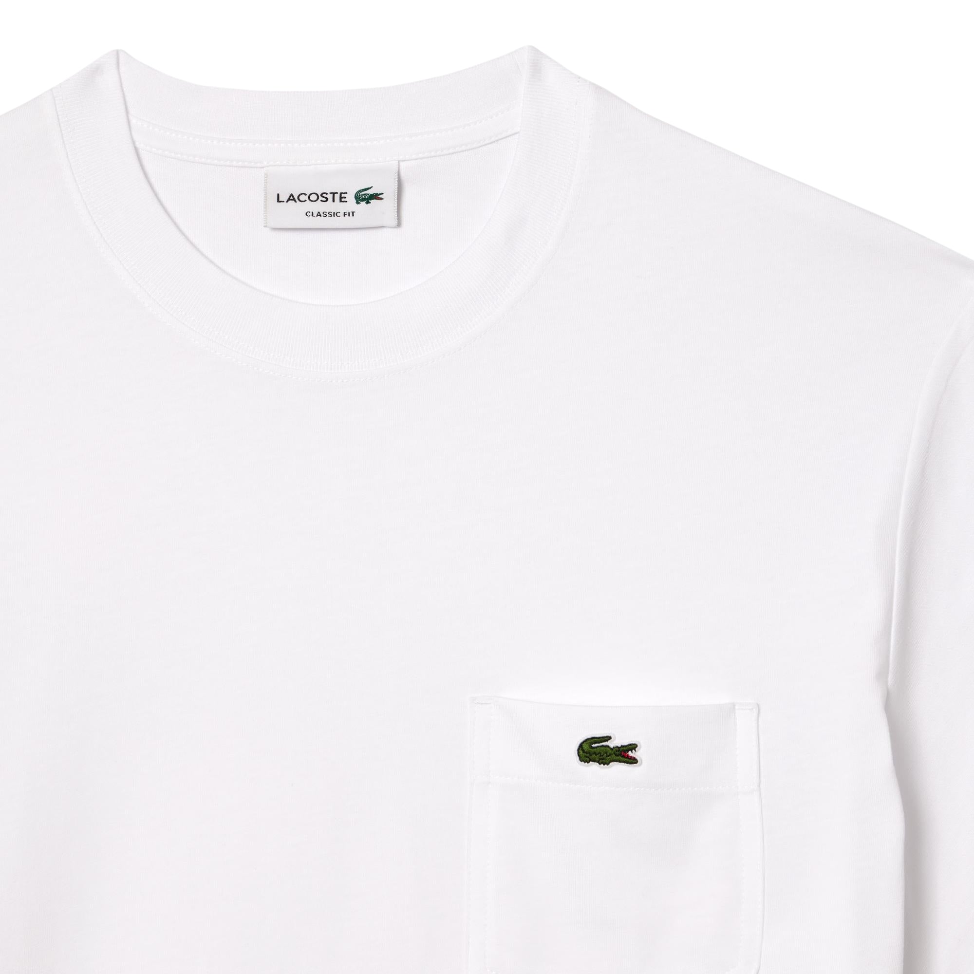 T-shirt bianca con taschino e logo ricamato