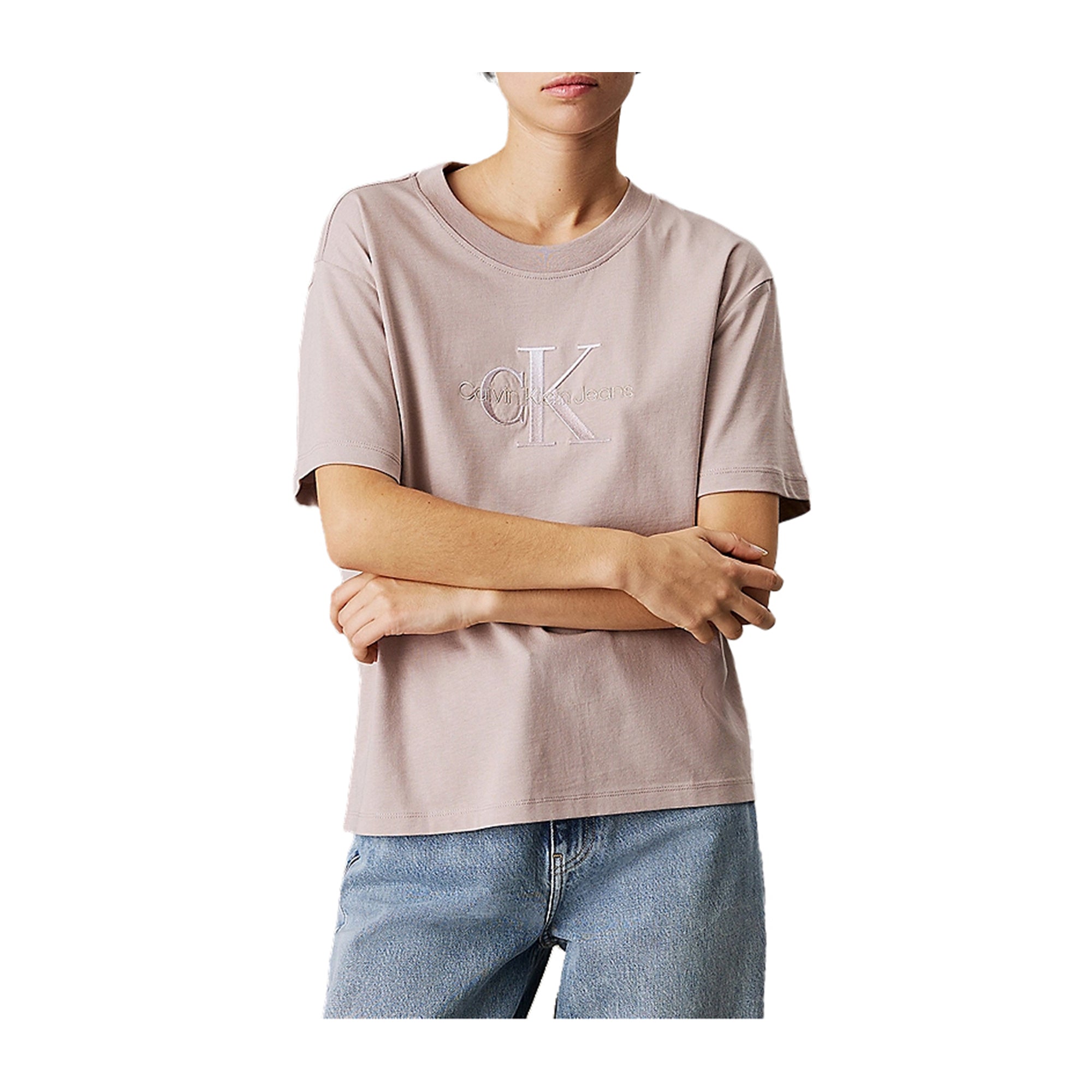 T-shirt Donna Calvin Klein Relaxed Logo Beige