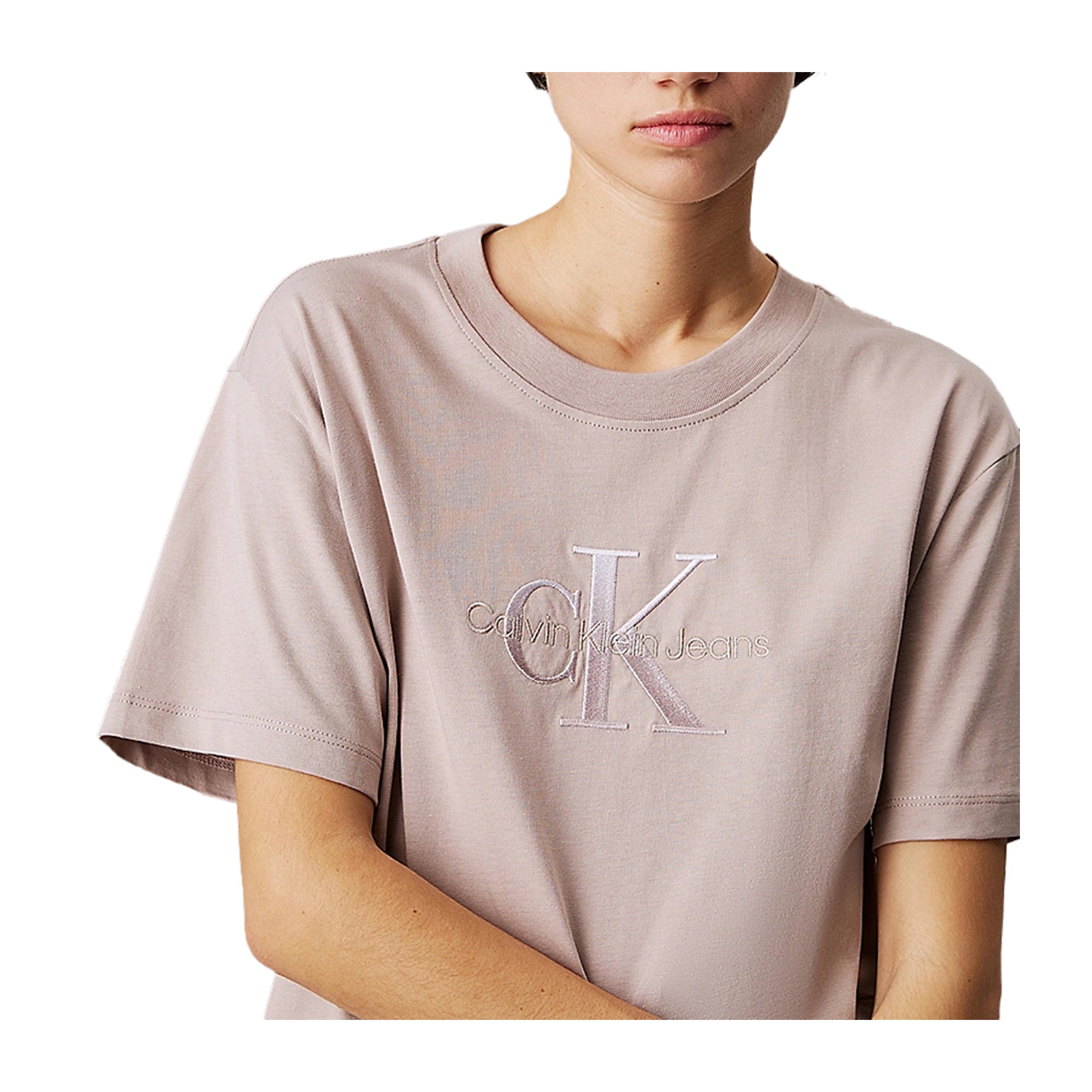 T-shirt Donna Calvin Klein Relaxed Logo Beige
