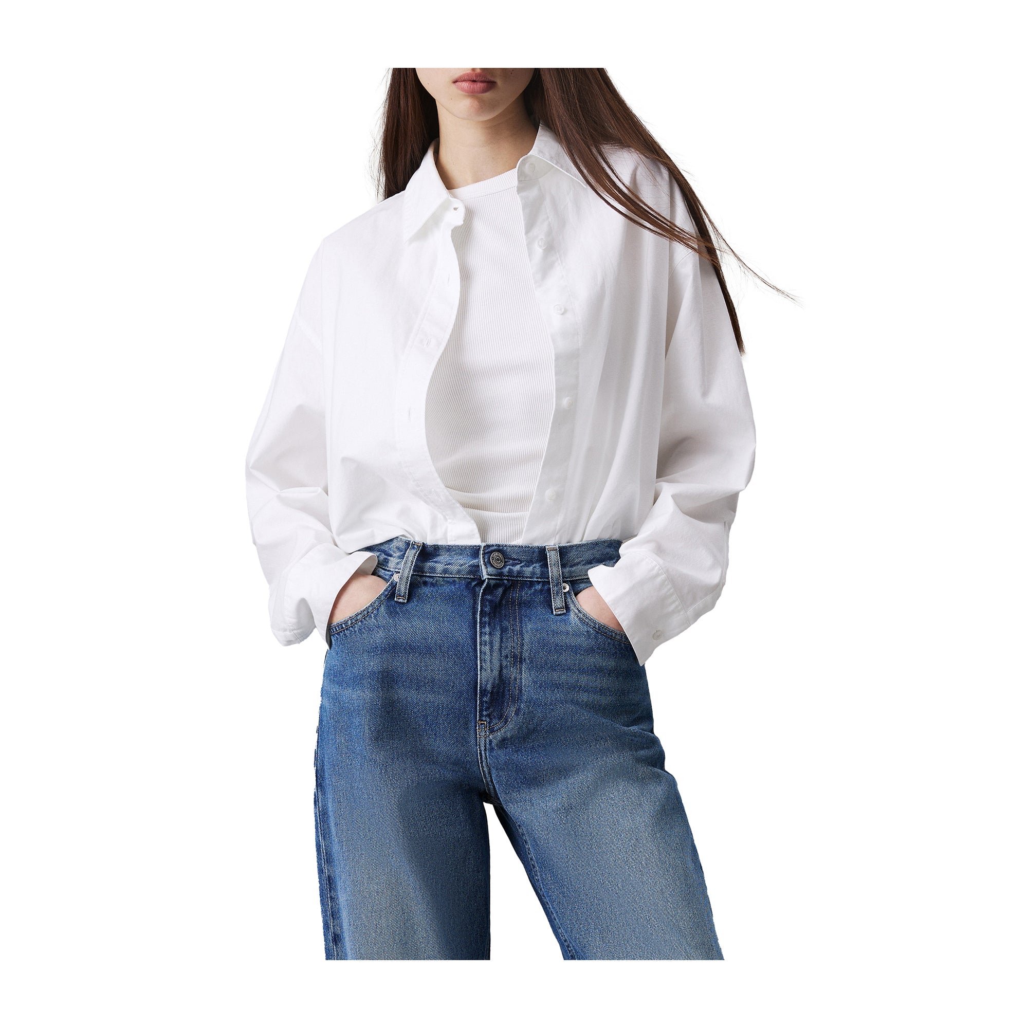 Camicia Donna Relaxed Oxford Bianco