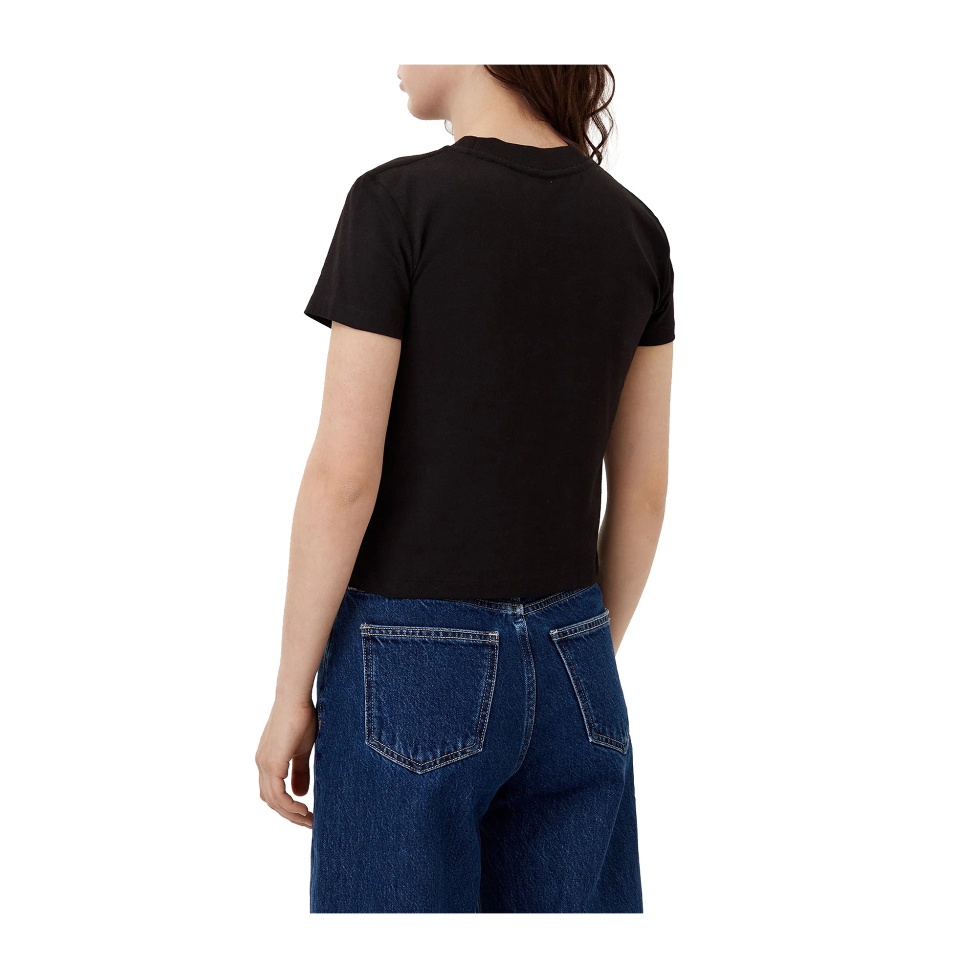 T-shirt Donna Calvin Klein Nera Slim con Logo