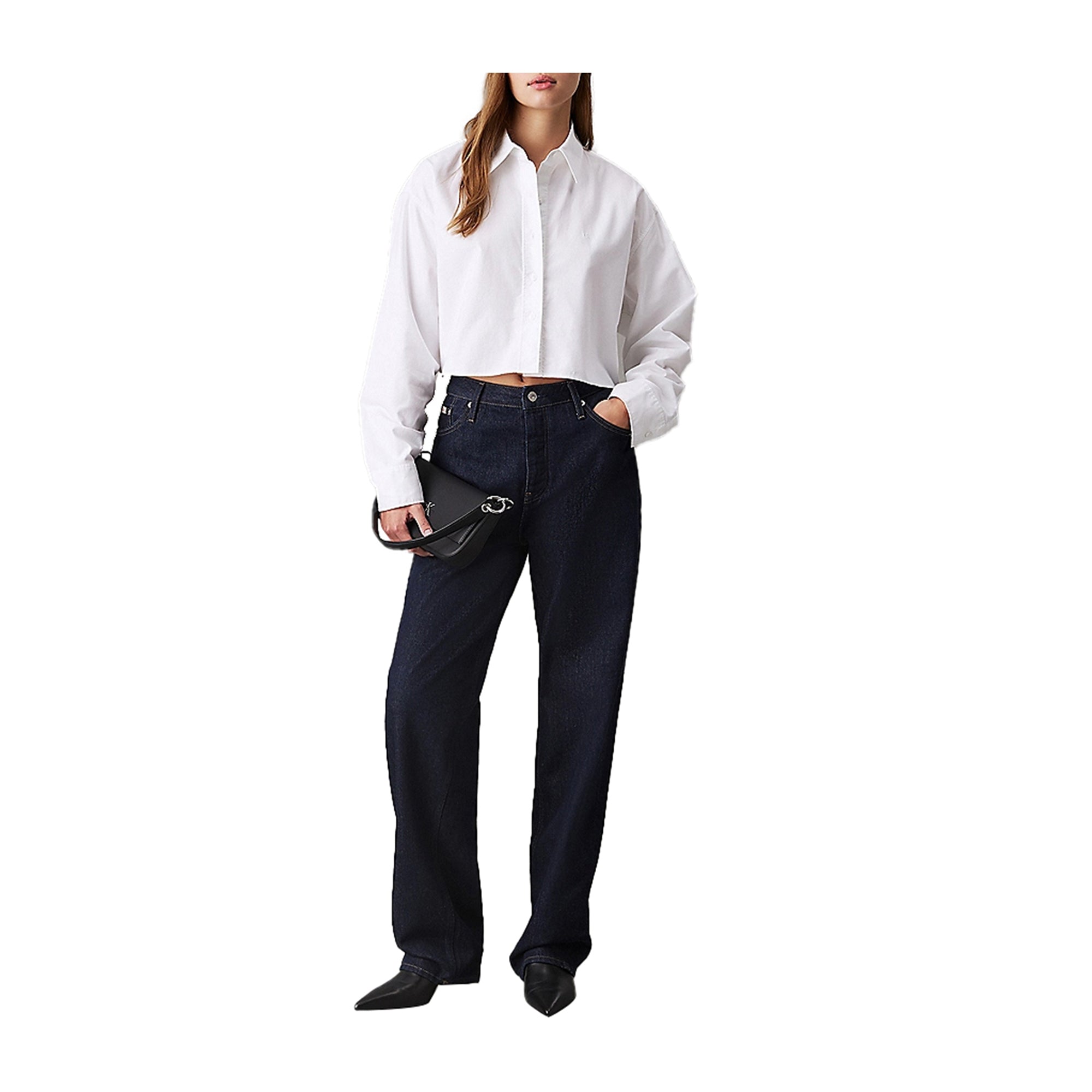 Camicia Donna cropped Oxford Bianco