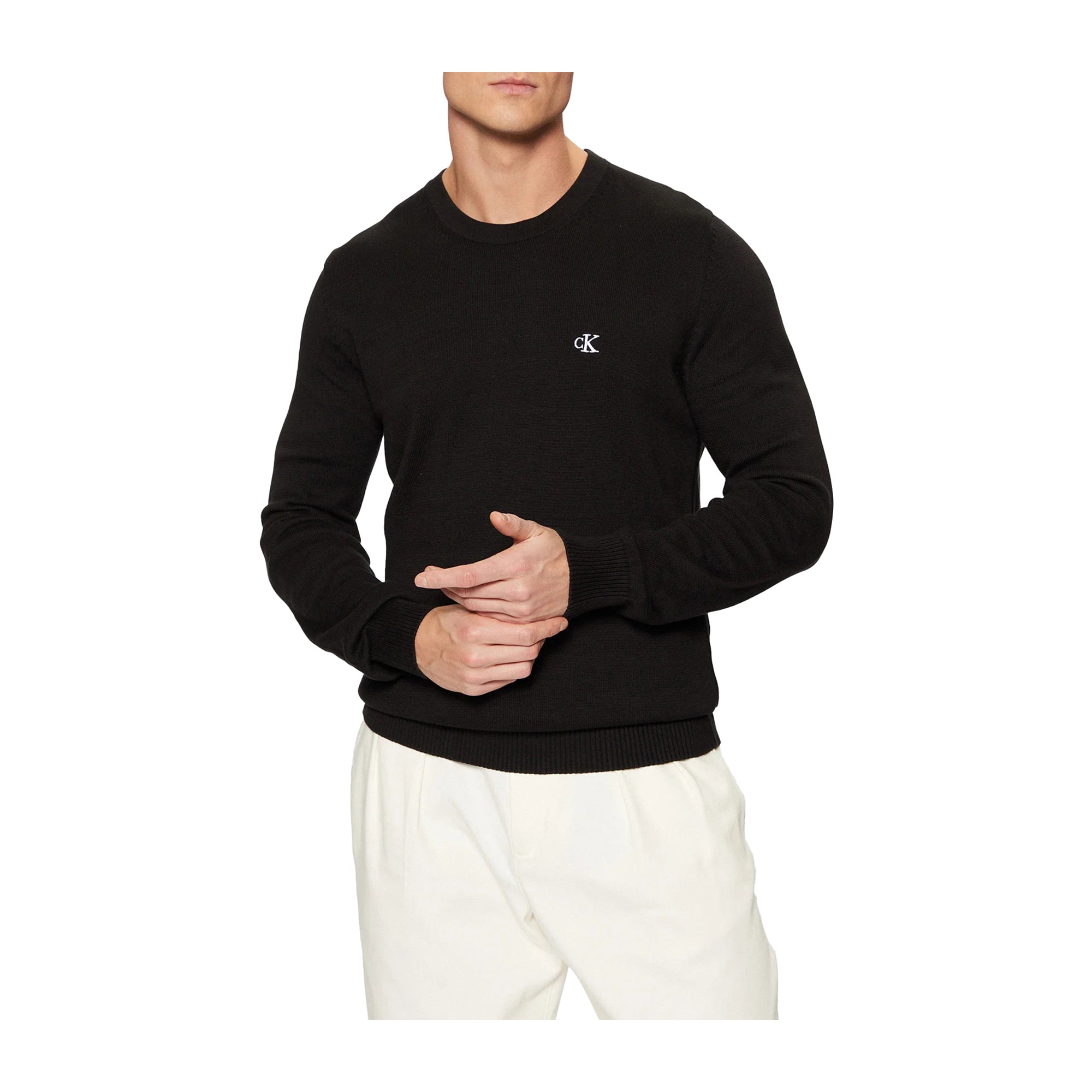 Maglione Uomo Calvin Klein Crew Neck Ricamo Logo