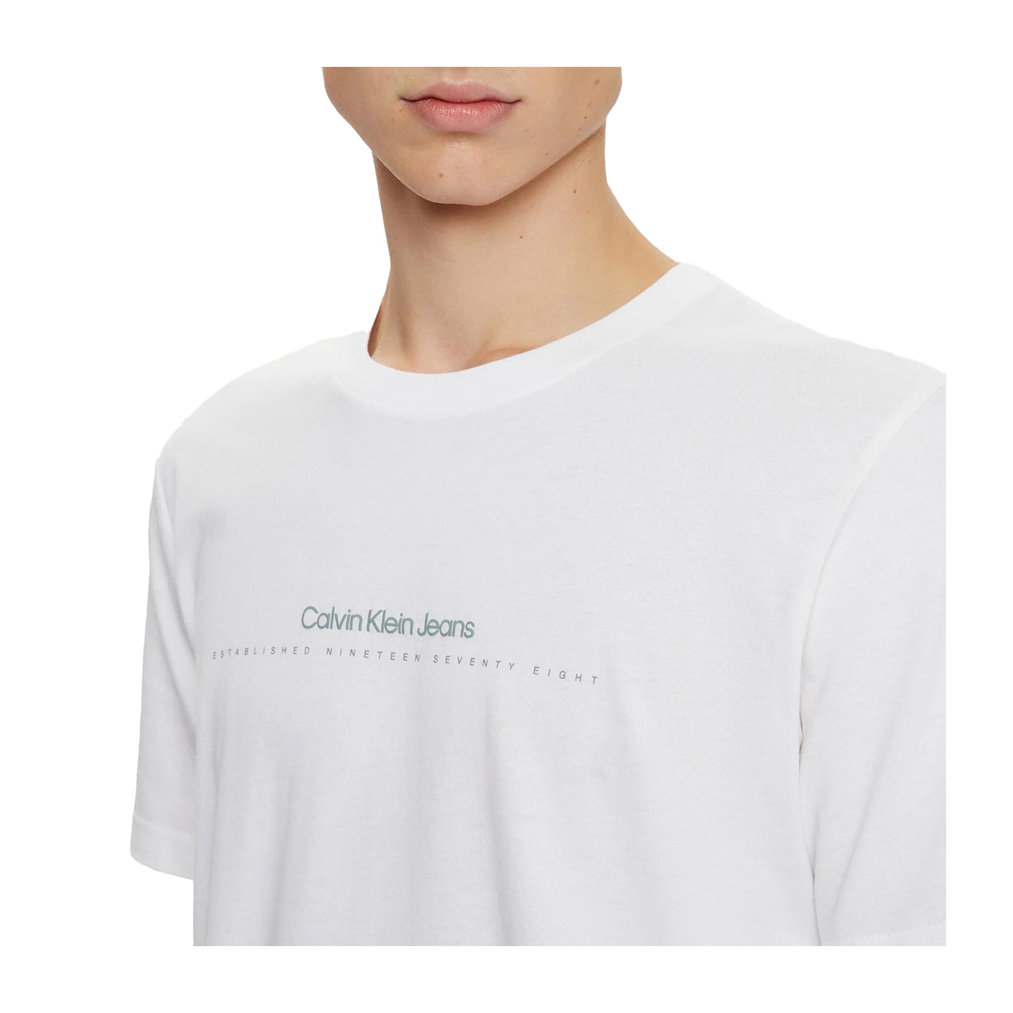 T-shirt Uomo Calvin Klein Bianca Logo Minimal