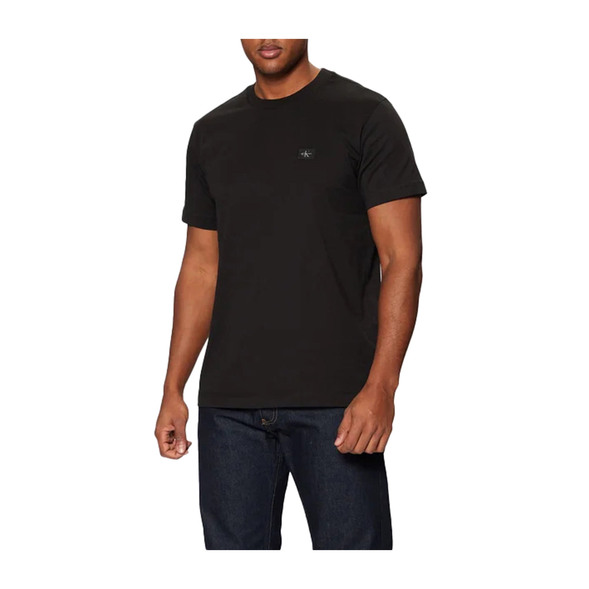 T-shirt Uomo in cotone con mini logo Nero