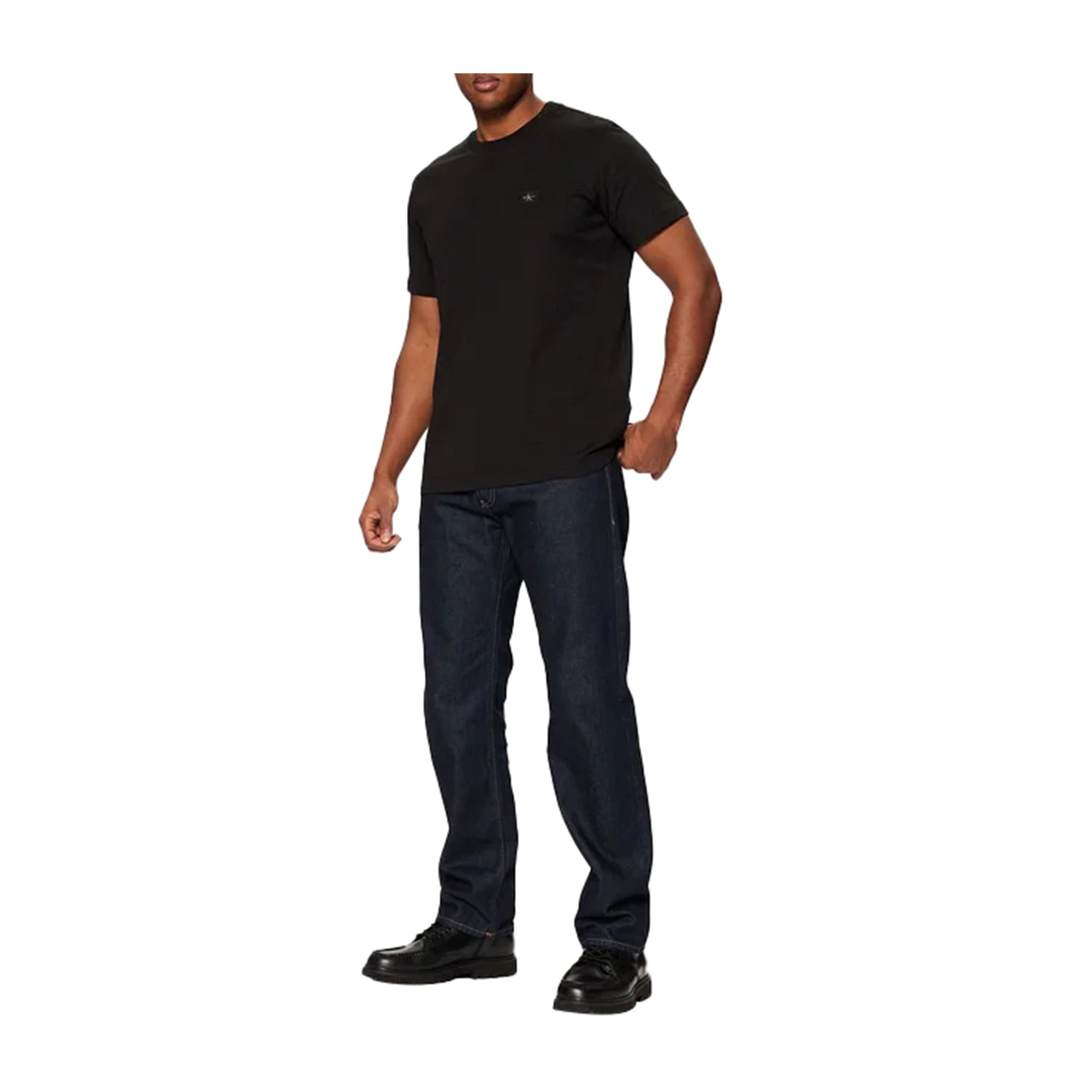 T-shirt Uomo in cotone con mini logo Nero