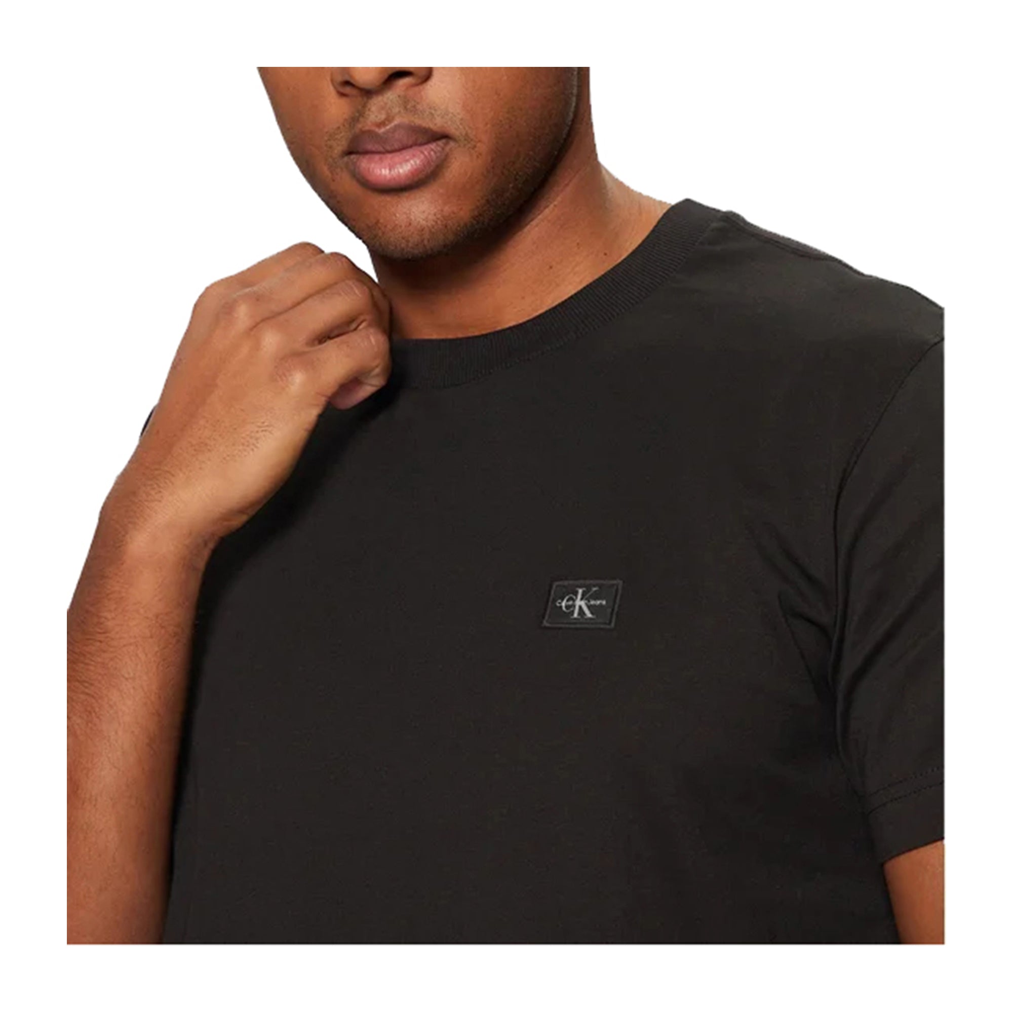 T-shirt Uomo in cotone con mini logo Nero