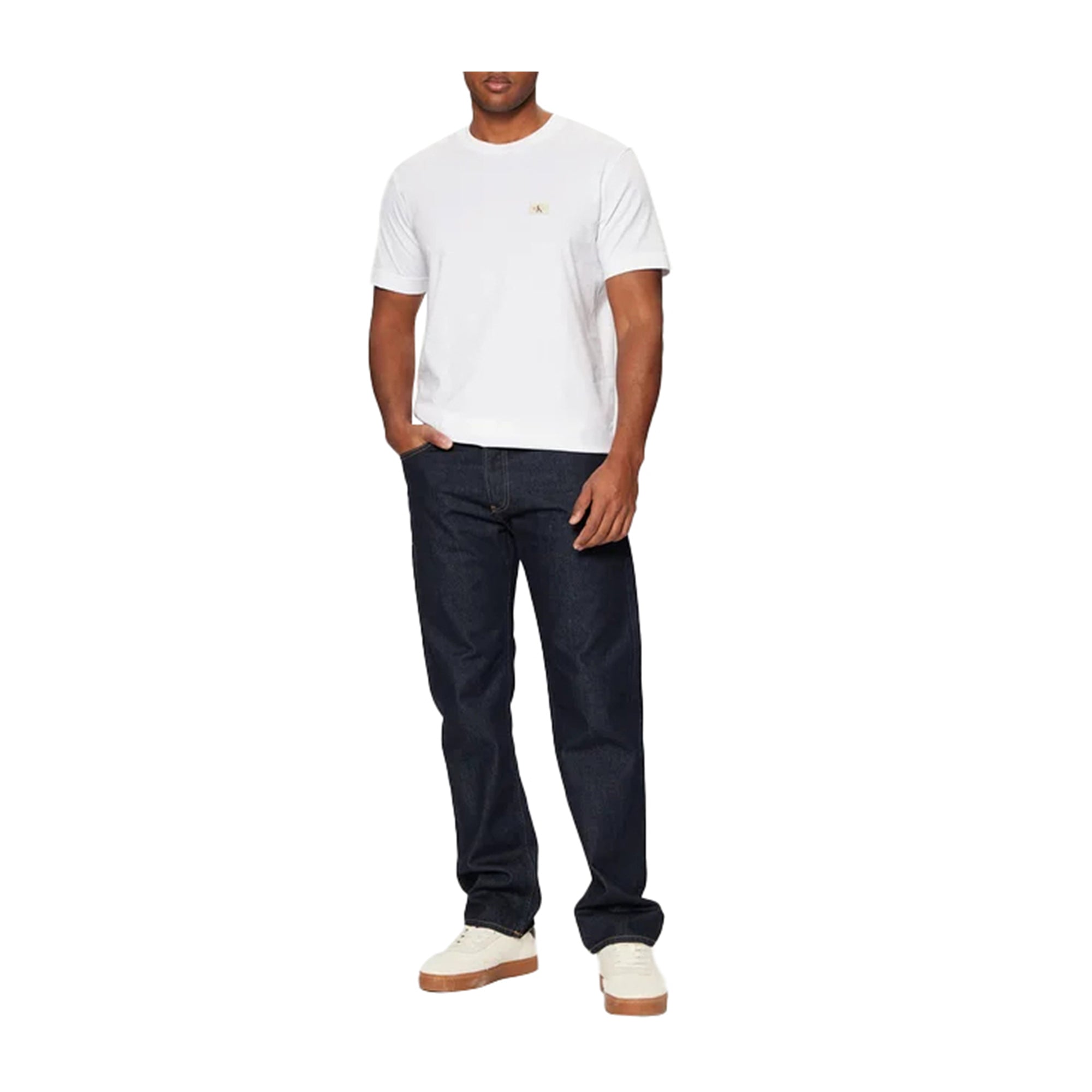 T-shirt Uomo in cotone con mini logo Bianco