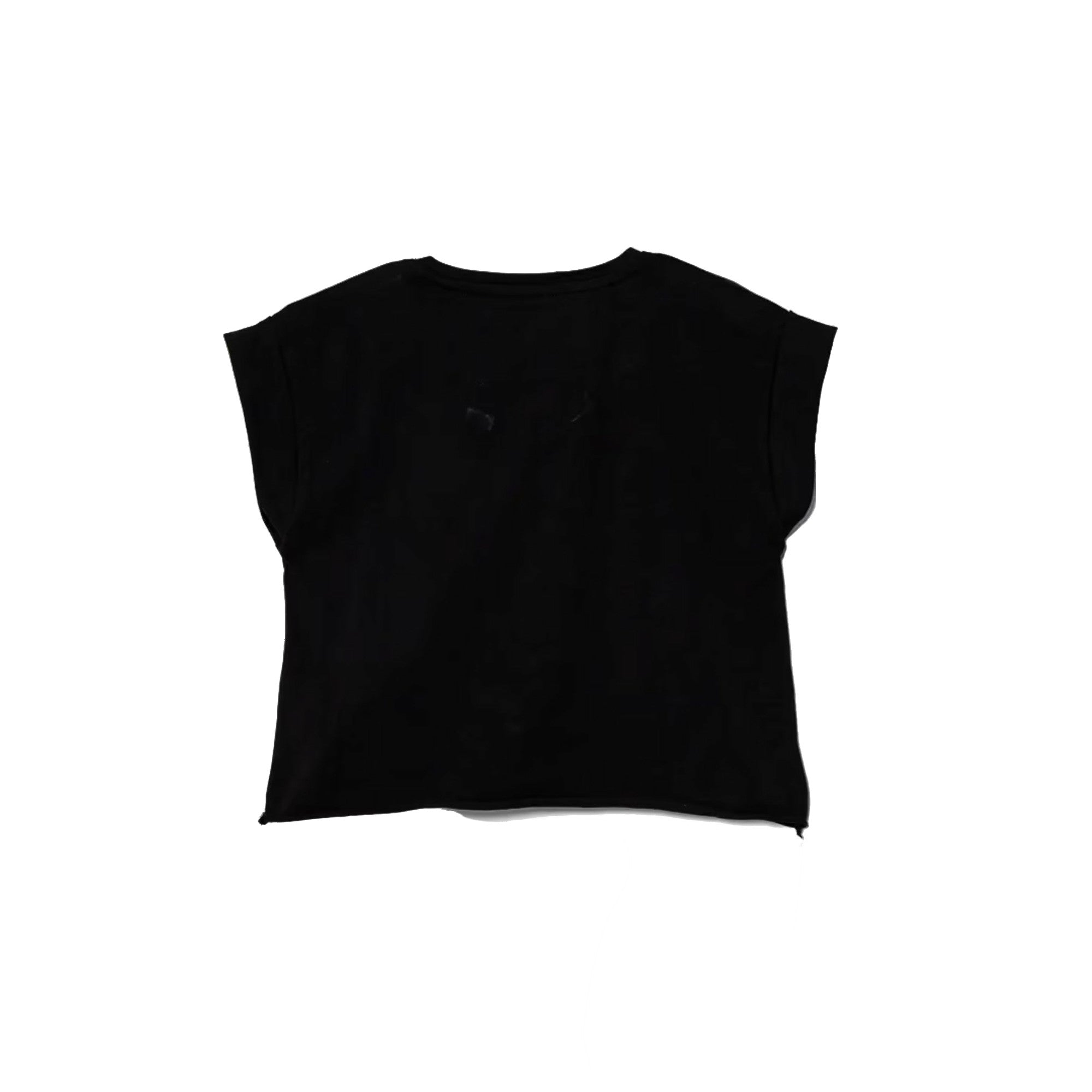 T-shirt Bambina in nero con mini logo retro