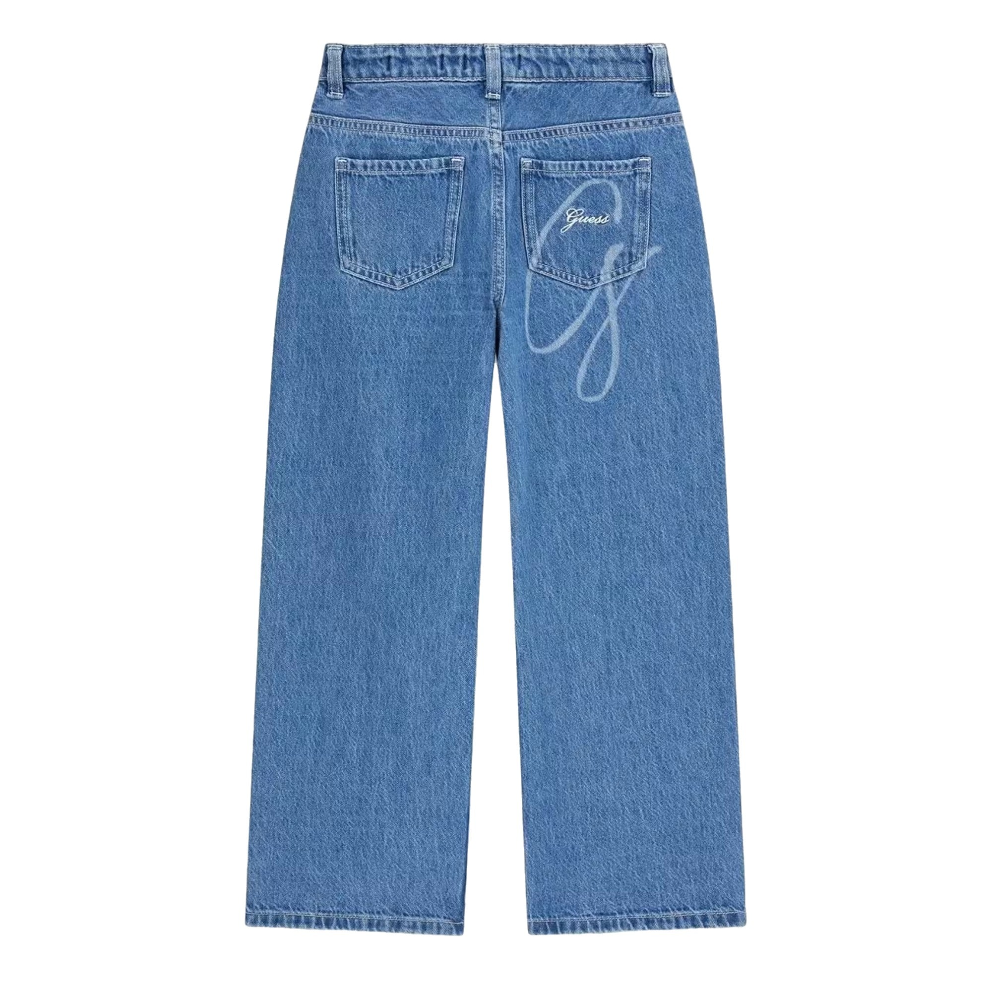 Jeans Bambina wide leg con logo retro retro