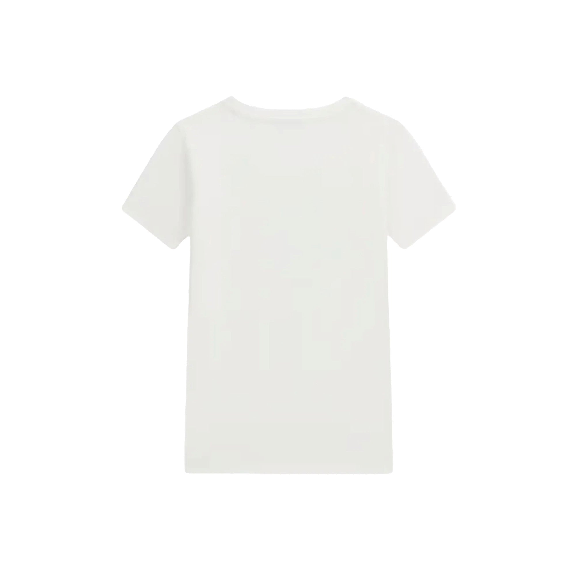T-shirt Bambina in bianco con logo con strass retro