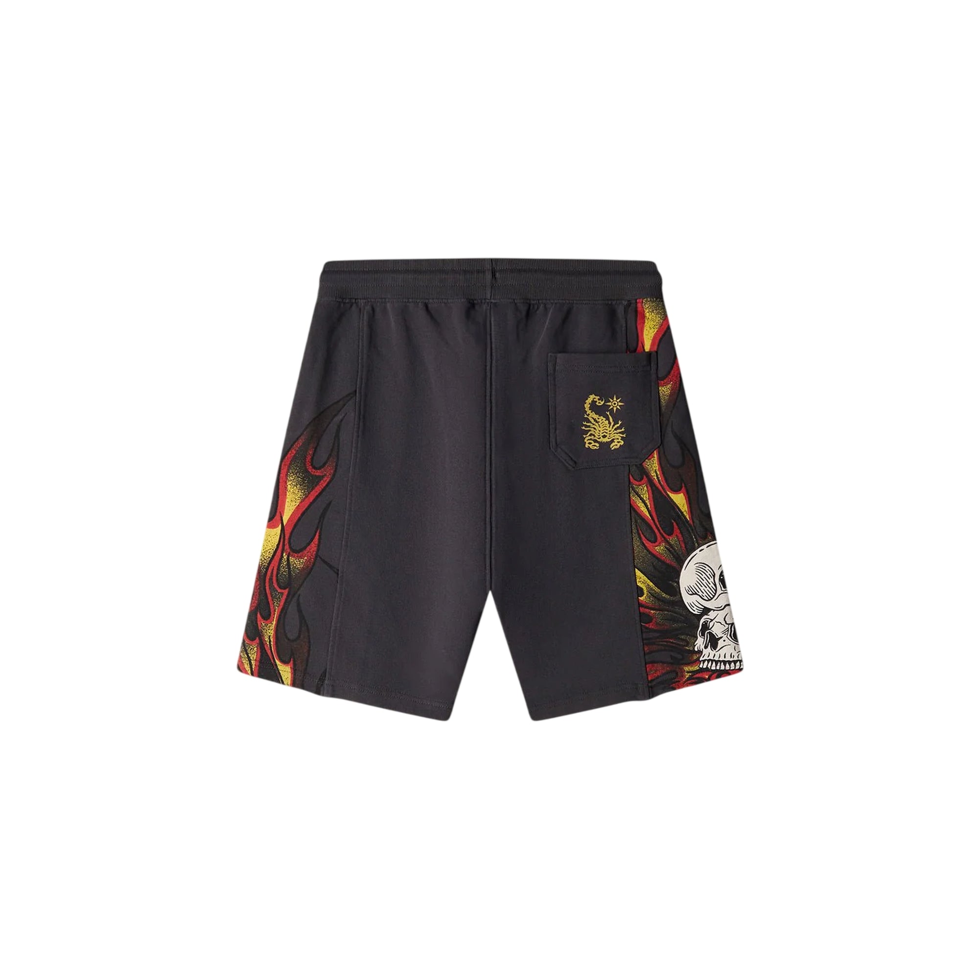 Bermuda Bambino in felpa "Skulls on fire" Grigio retro