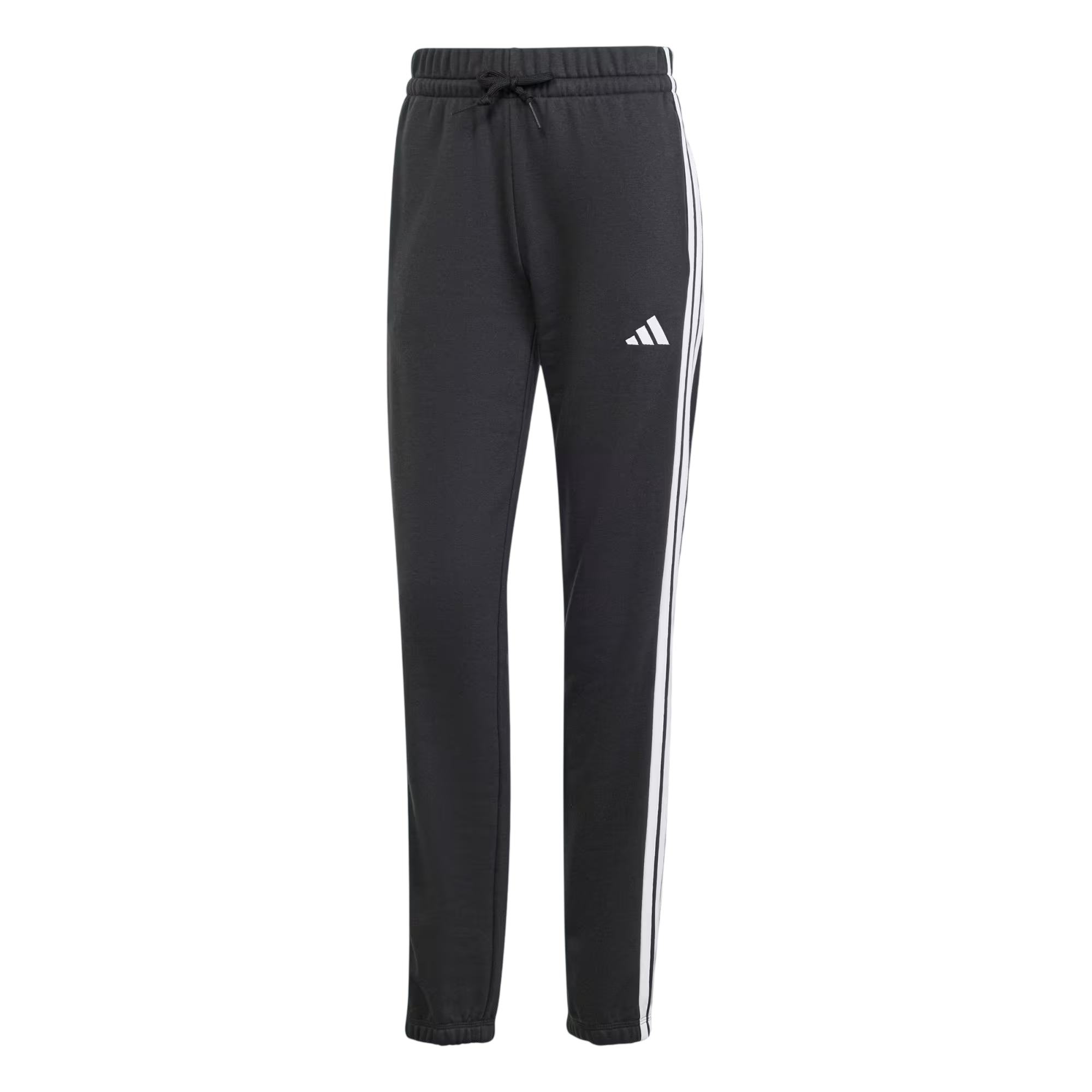 Pantalone donna nero Essentials con risvolto in french terry a 3stripes