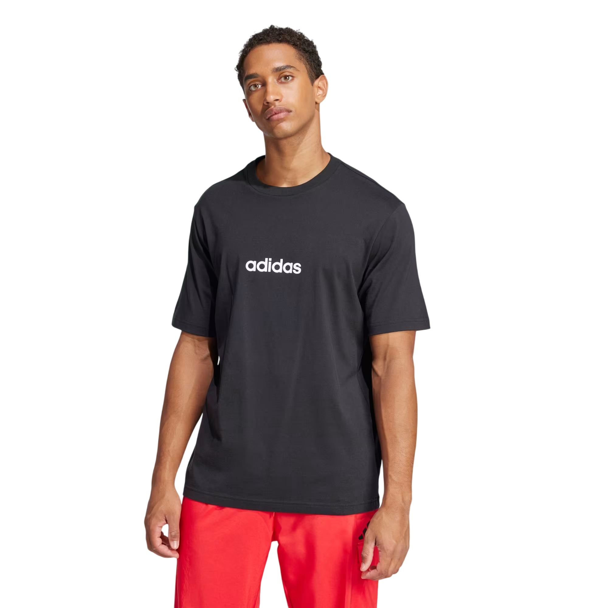 T-shirt Uomo Essentials Linear Single a maniche corte, con scollatura girocollo