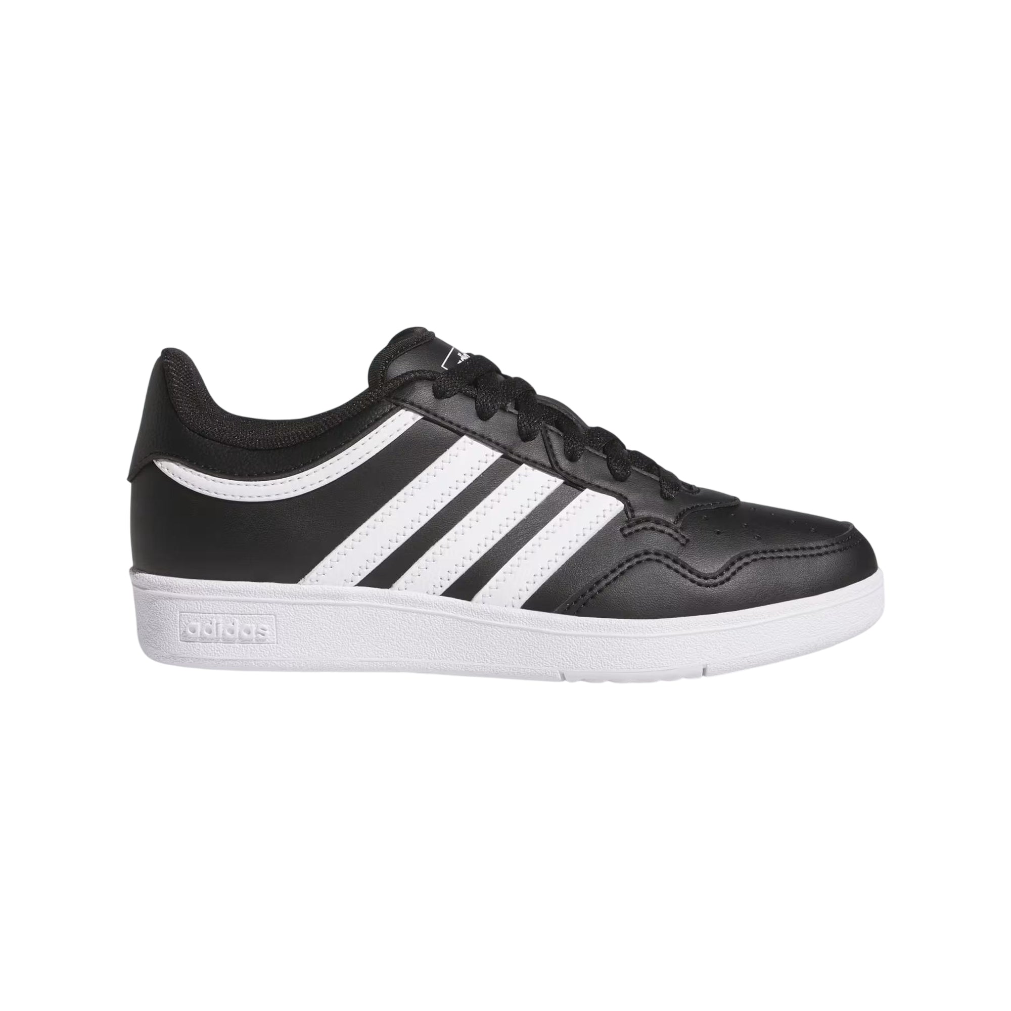 Sneakers Junior Hoops 4.0 Nero/Bianco, con punta traforata ed inserti a contrasto