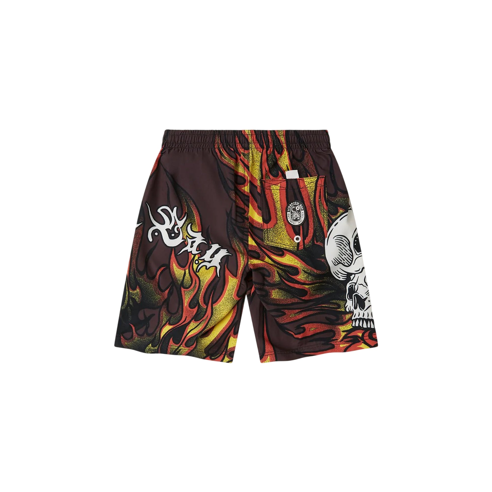Costume jam Bambino con stampa "Skulls on fire" retro