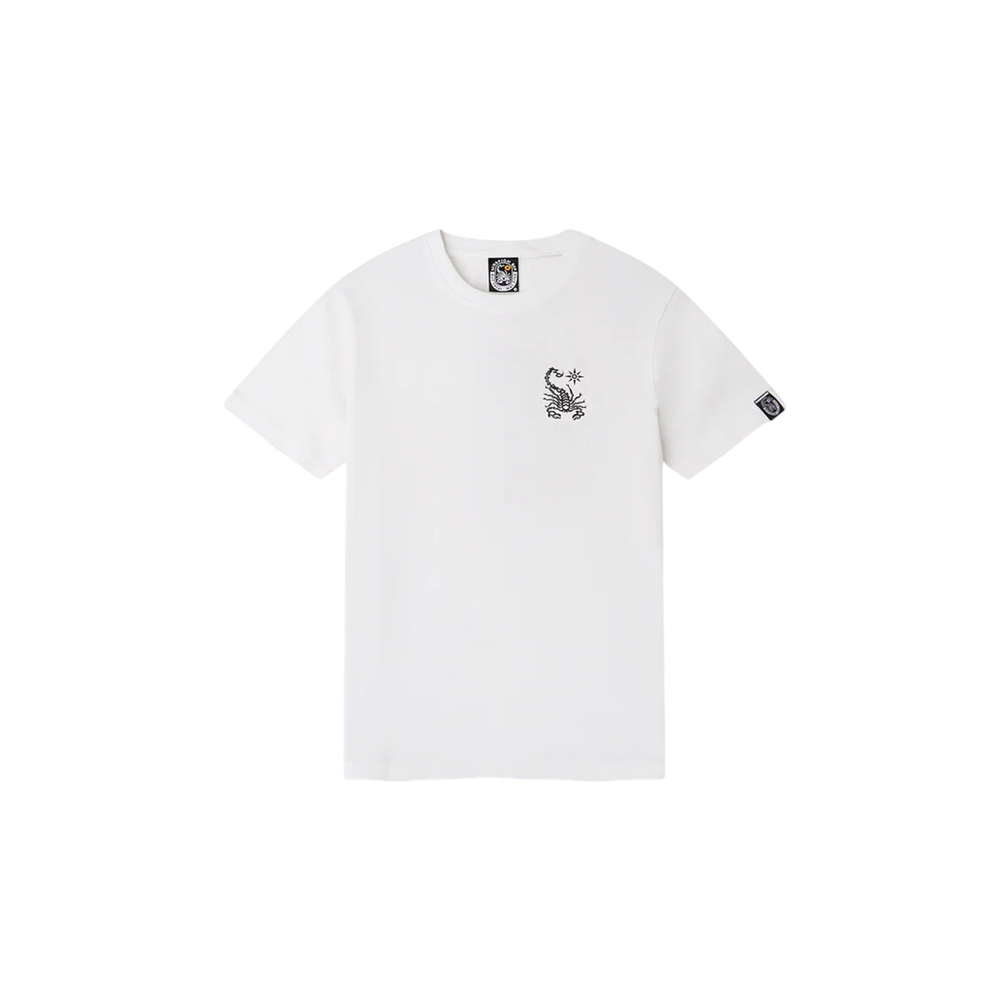T-shirt Junior stampata "Skulls on fire" Bianco
