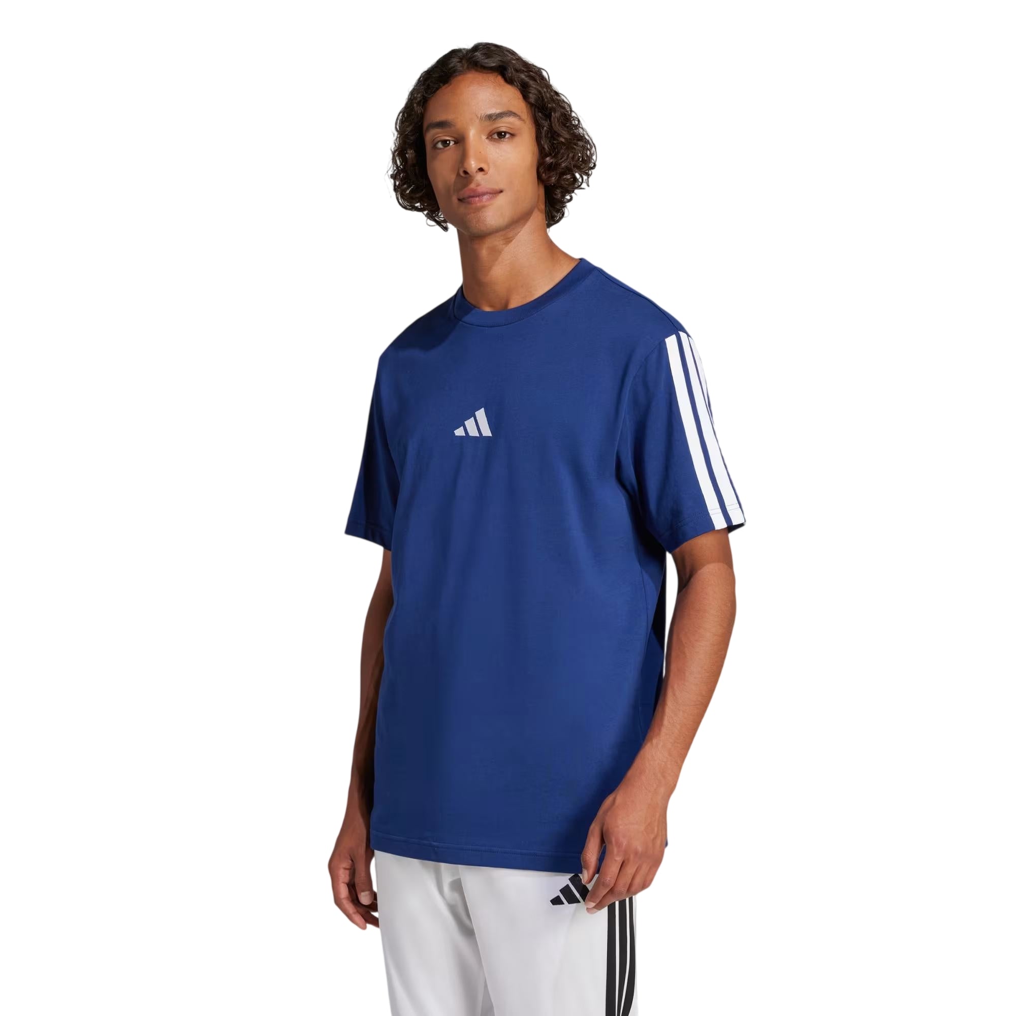 T-shirt Blu scuro Uomo Essentials 3Stripes Single Jersey