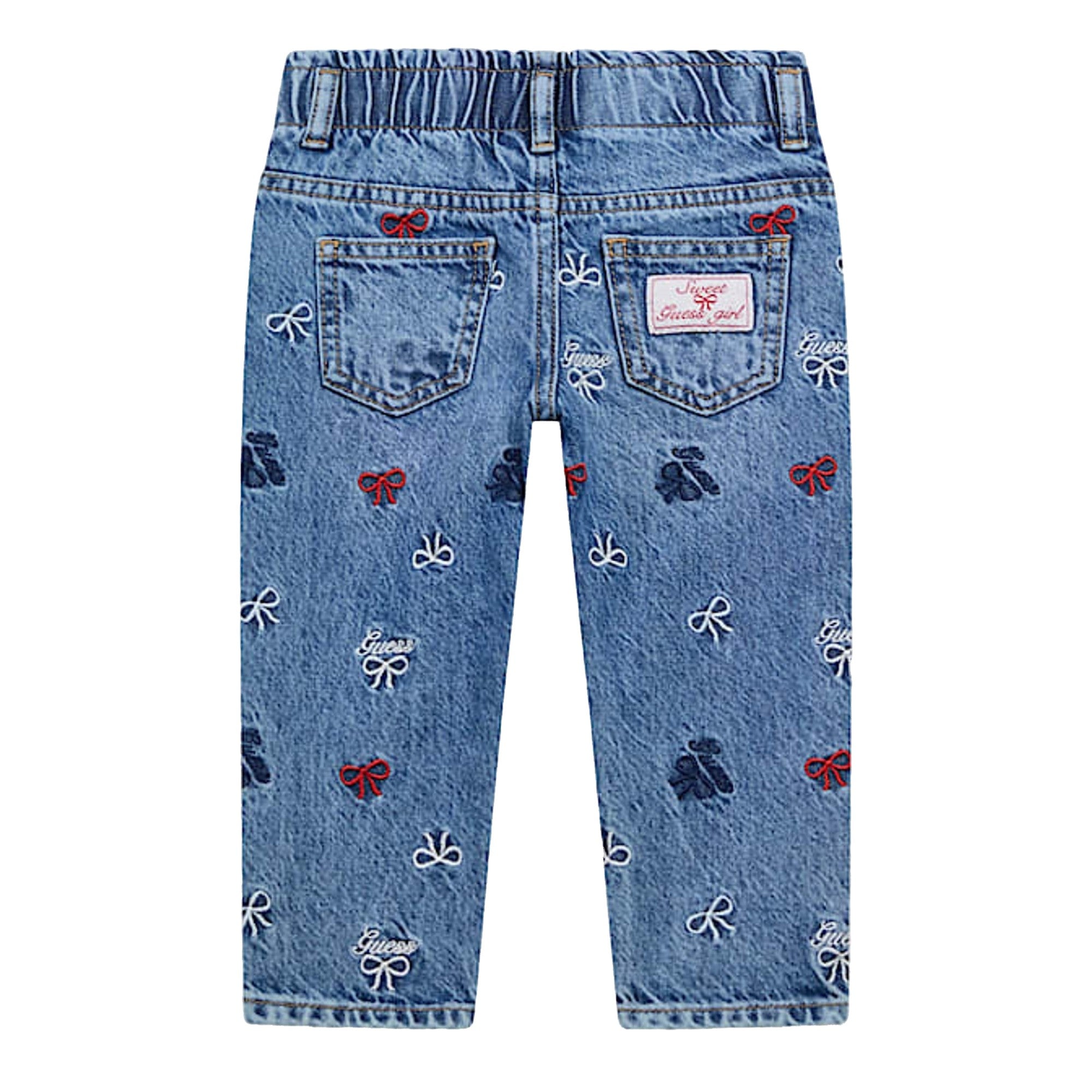 Jeans Bambina a gamba dritta con ricami retro