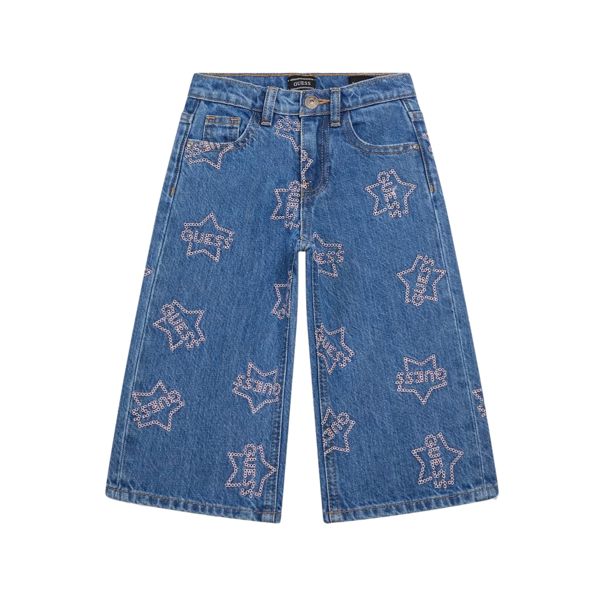 Jeans Bambina a palazzo con stelle all over
