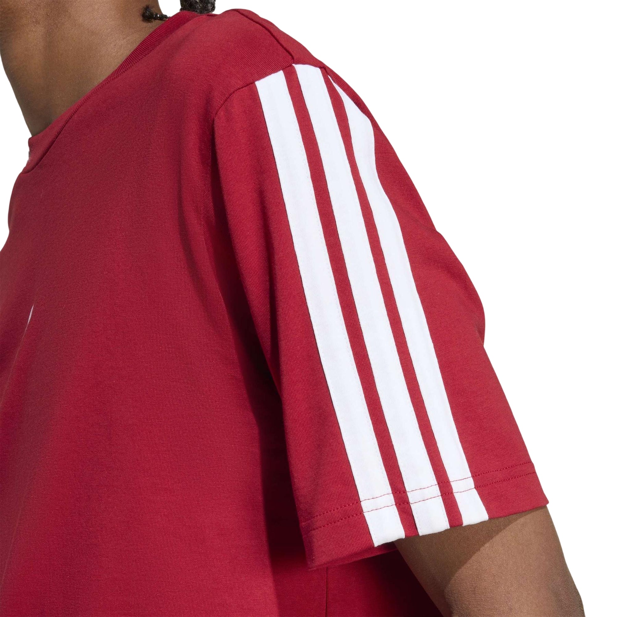 T-shirt Uomo Essentials 3Stripes rossa - dettaglio