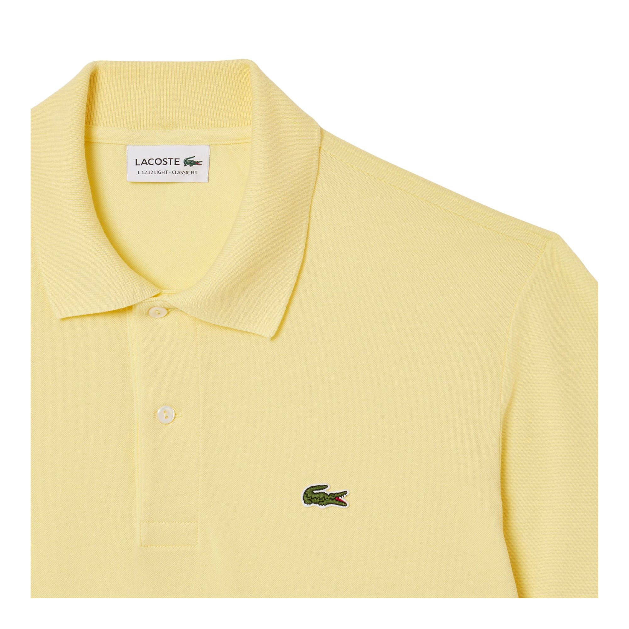 Polo Uomo modello L.12.12 Light Giallo, con maniche corte e coccodrillo iconico