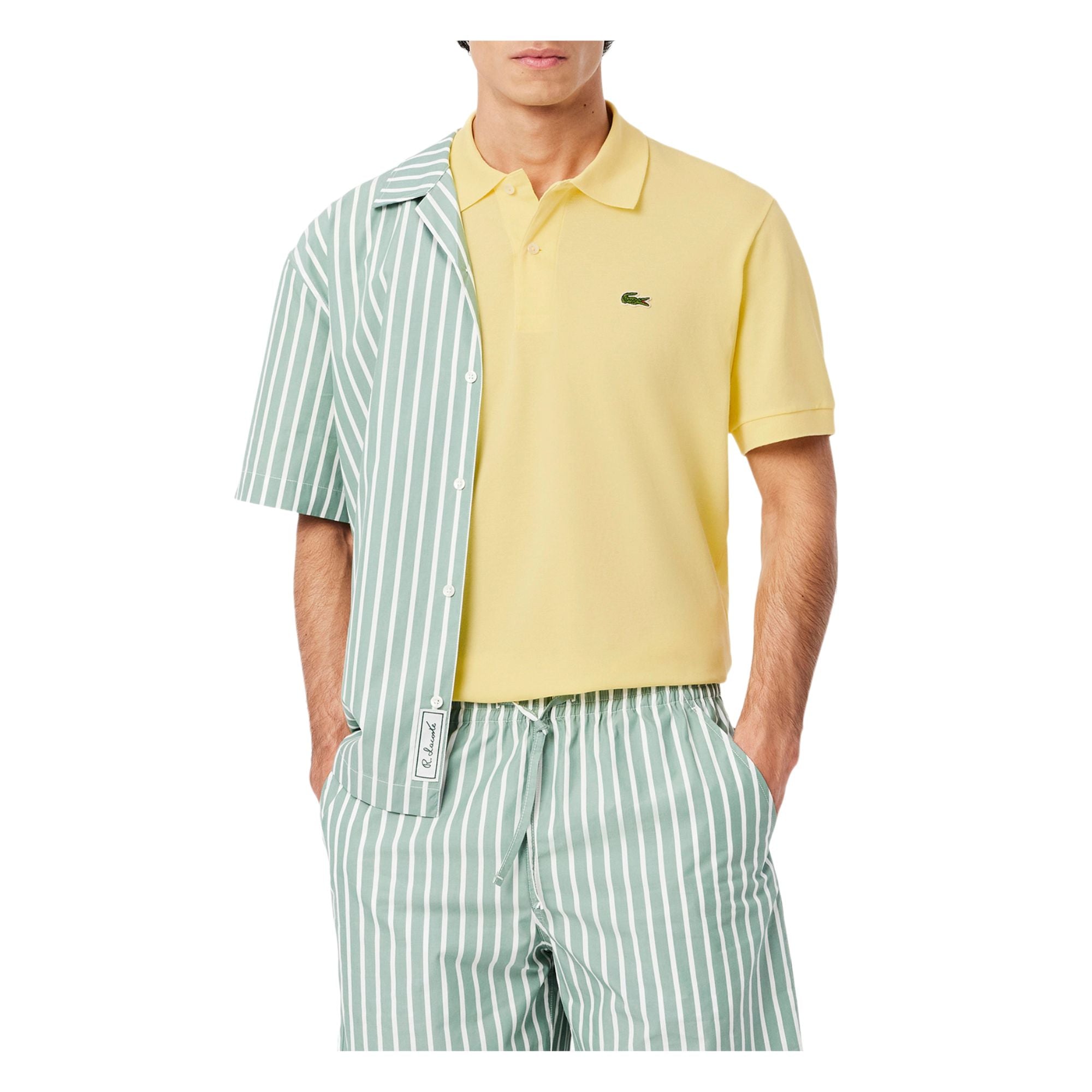 Polo Uomo modello L.12.12 Light Giallo, con maniche corte e coccodrillo iconico