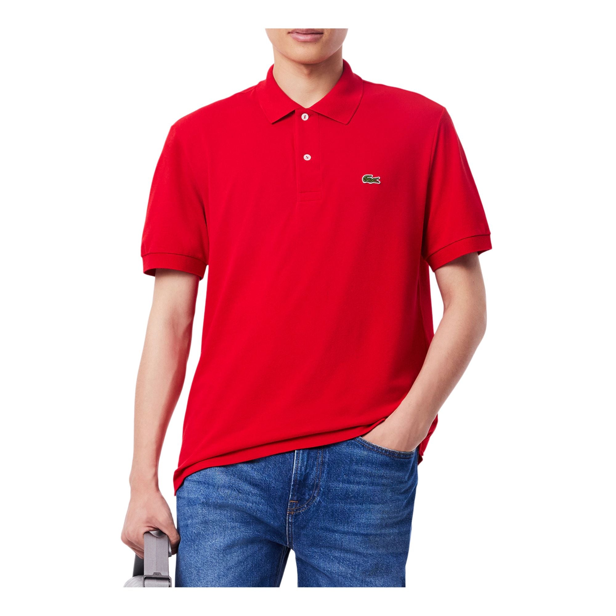 Polo Uomo modello L.12.12 Light, dal taglio classico con coccodrillo iconico verde