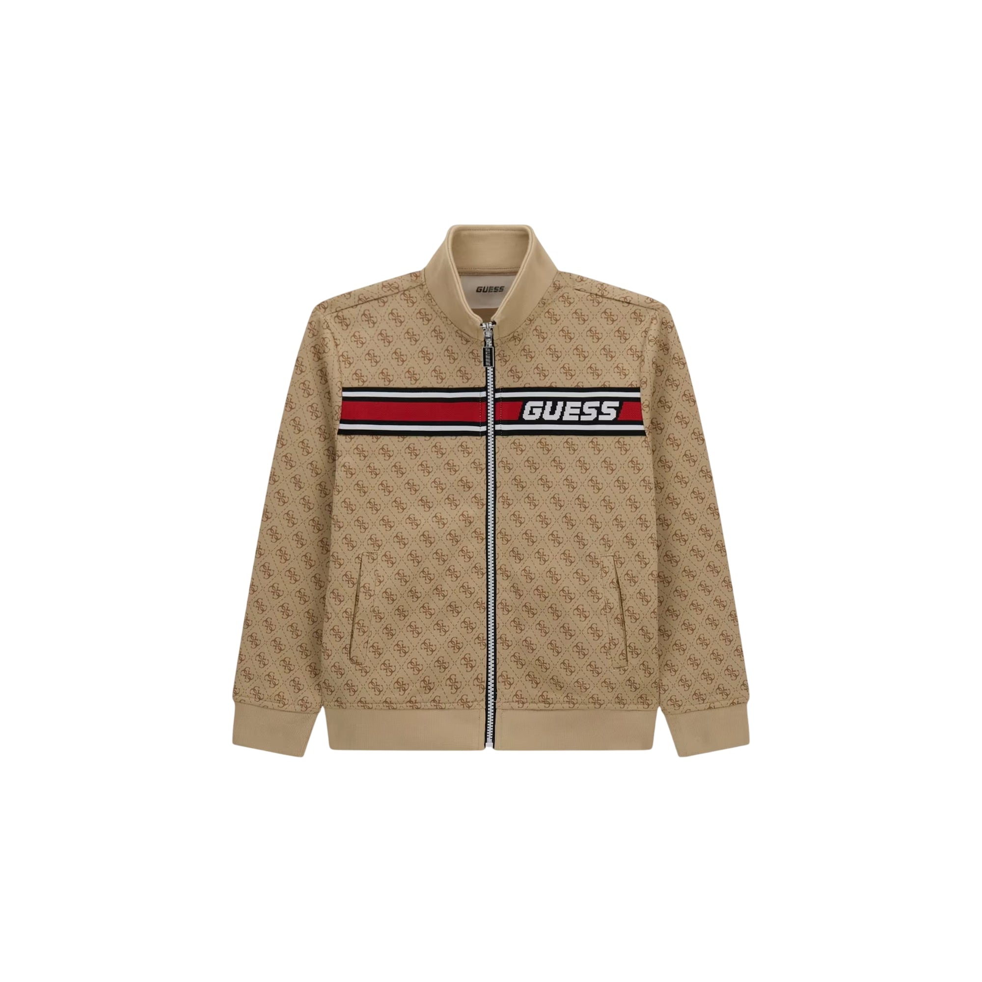 Felpa Junior full zip, con fettuccia logo frontale