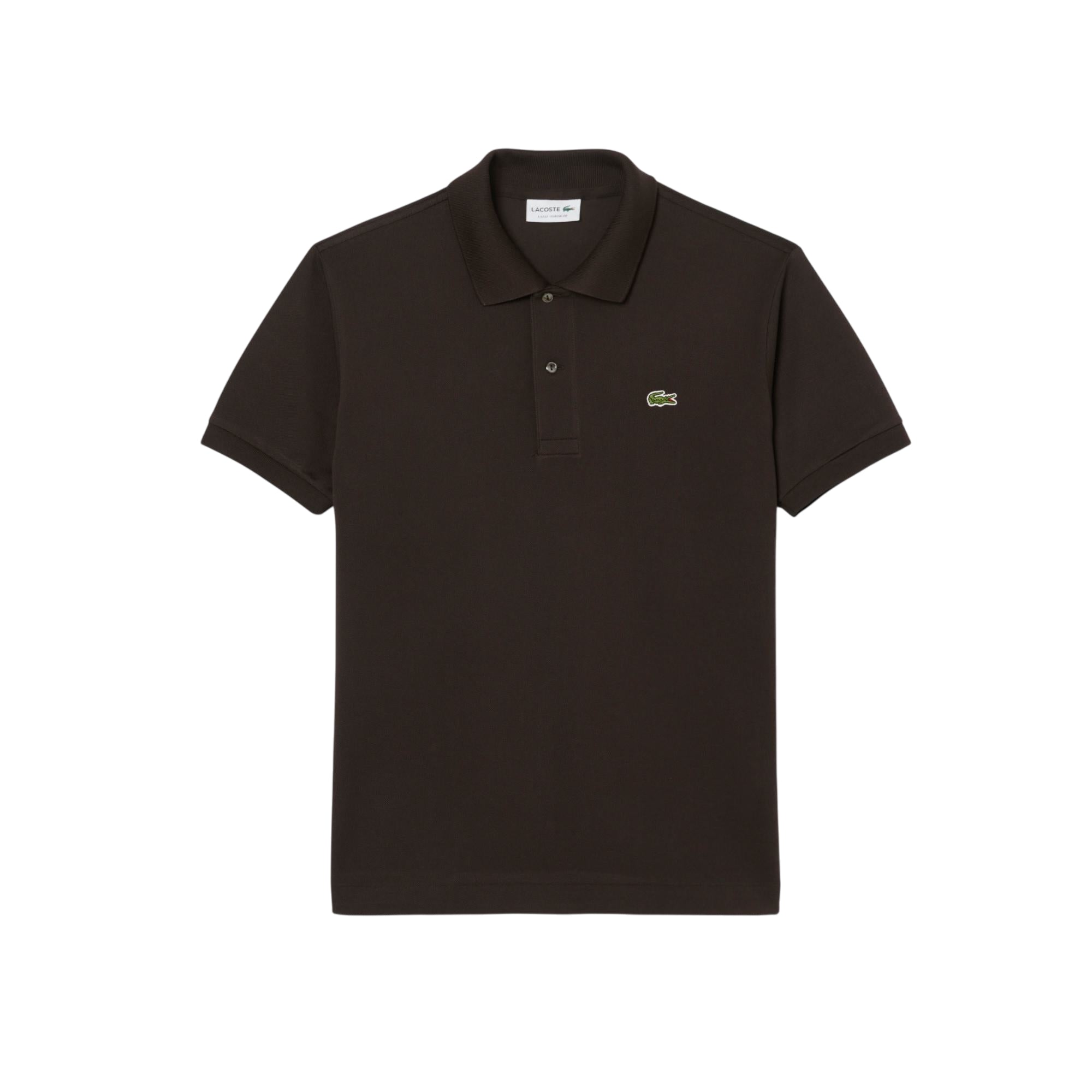 Polo Uomo L.12.12 Marrone, con colletto classico e bordi a costine