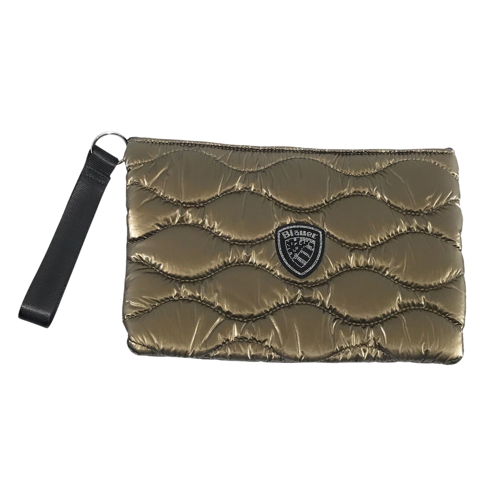Pochette Donna con impunture ondulate e laccetto da polso