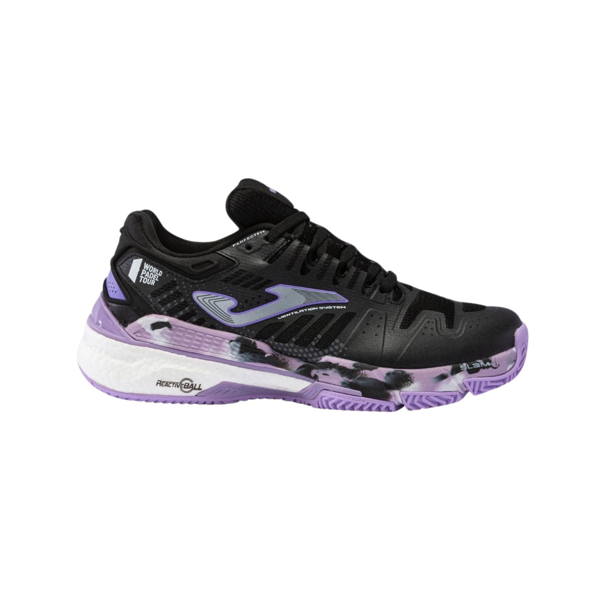 Scarpa Donna T.Slam Lady 2301 Nero/Viola, con tomaia in mesh e logo laterale